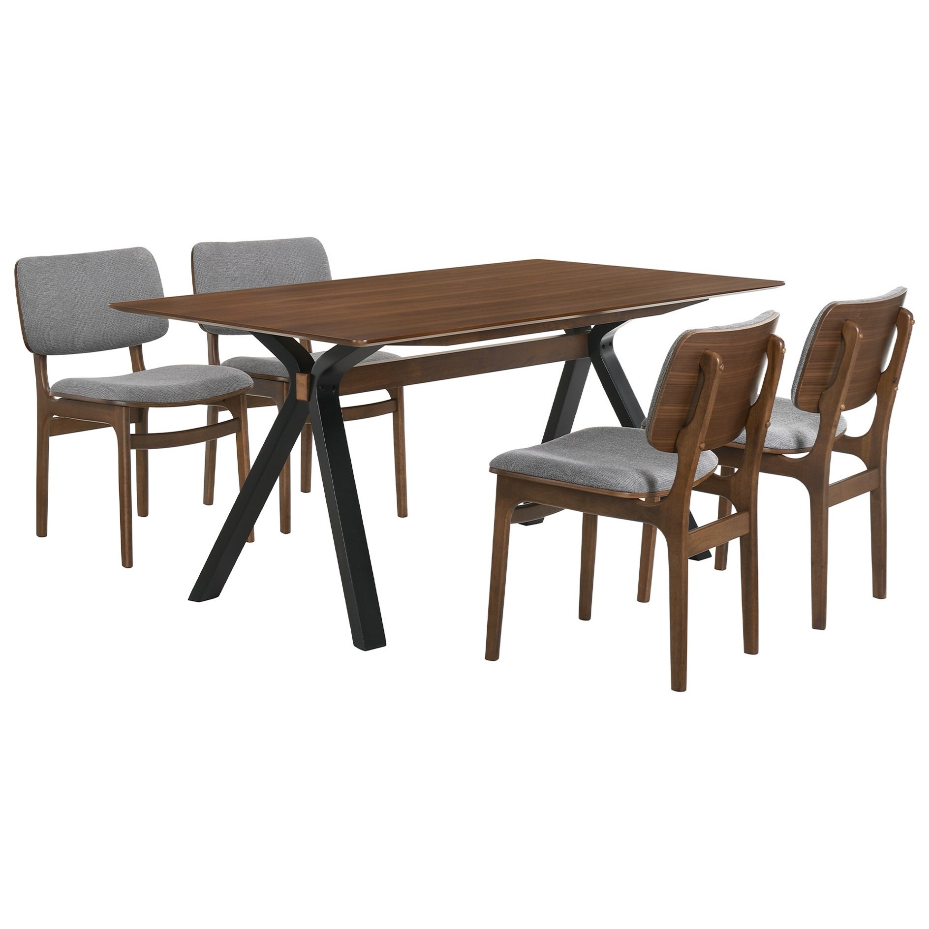 Laredo SETLRDIWA5D 5Piece Walnut Dining Set Sadler's Home