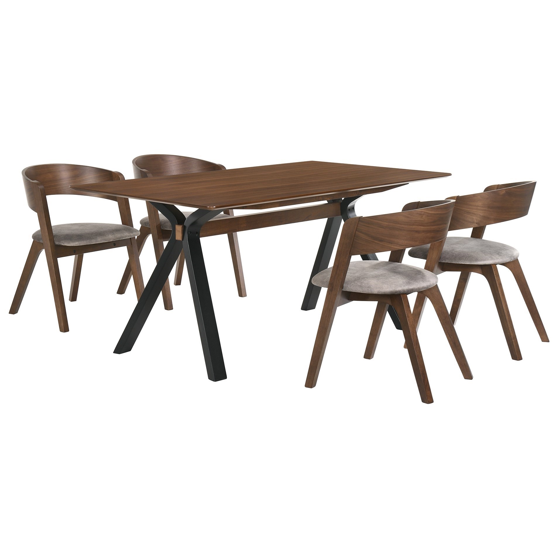 Laredo 5Piece Walnut Dining Set Sadler's Home Furnishings Dining 5