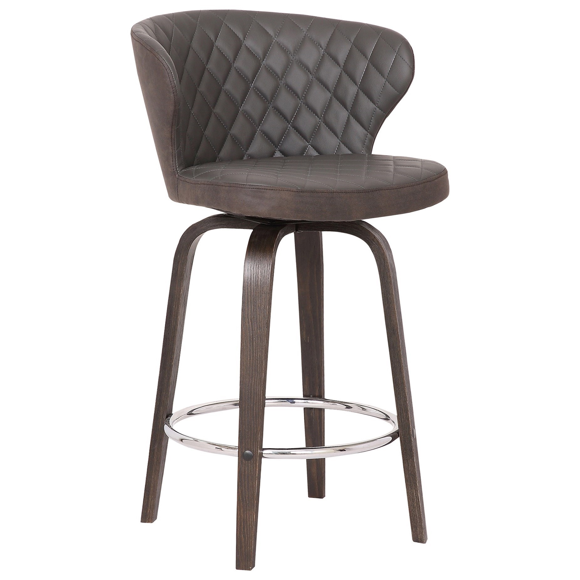 LCMTBAWABR30 30" Swivel Brown Faux Leather Bar Stool Sadler's