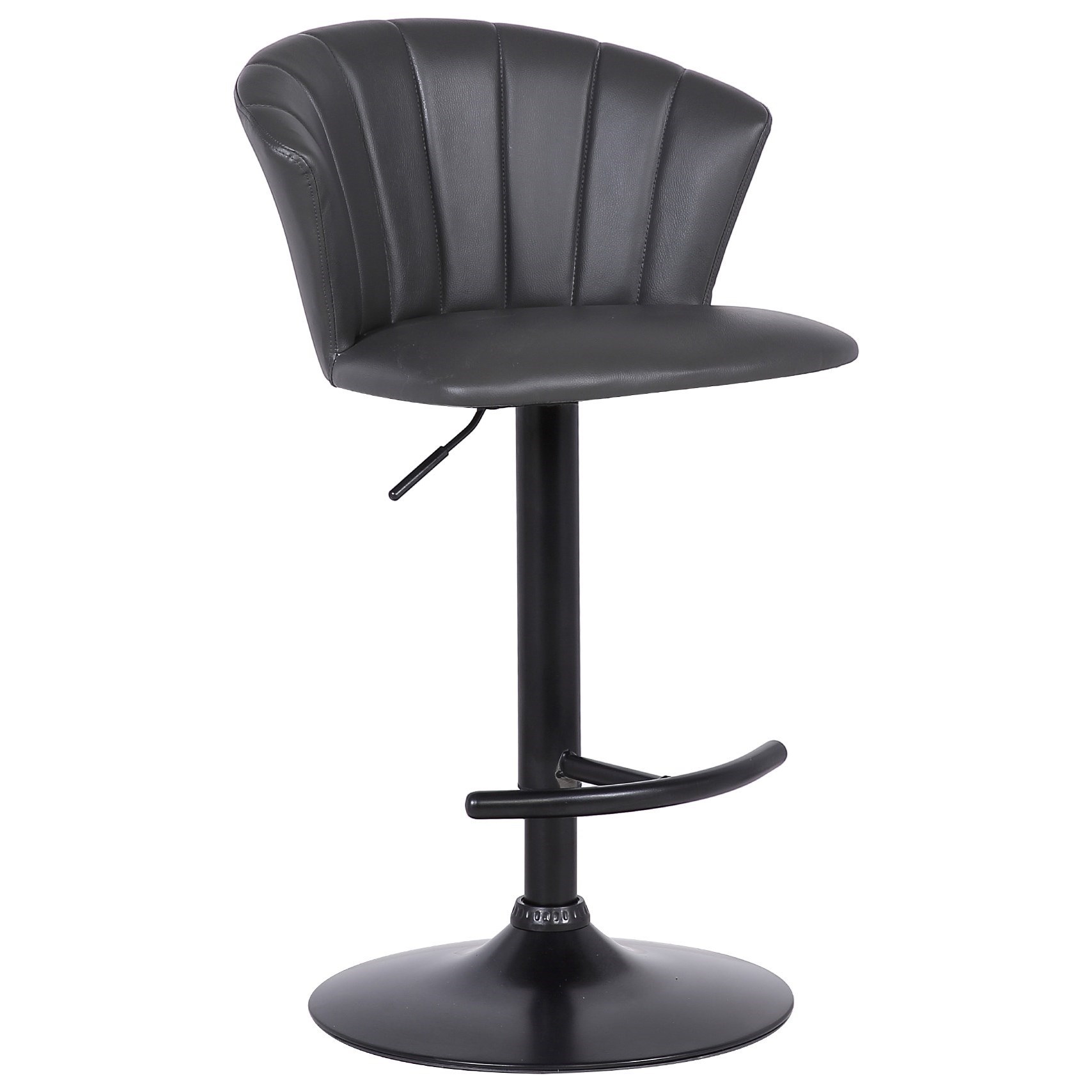 Raquel LCRQSWBABLGR Adjustable Modern Grey Faux Leather Bar Stool