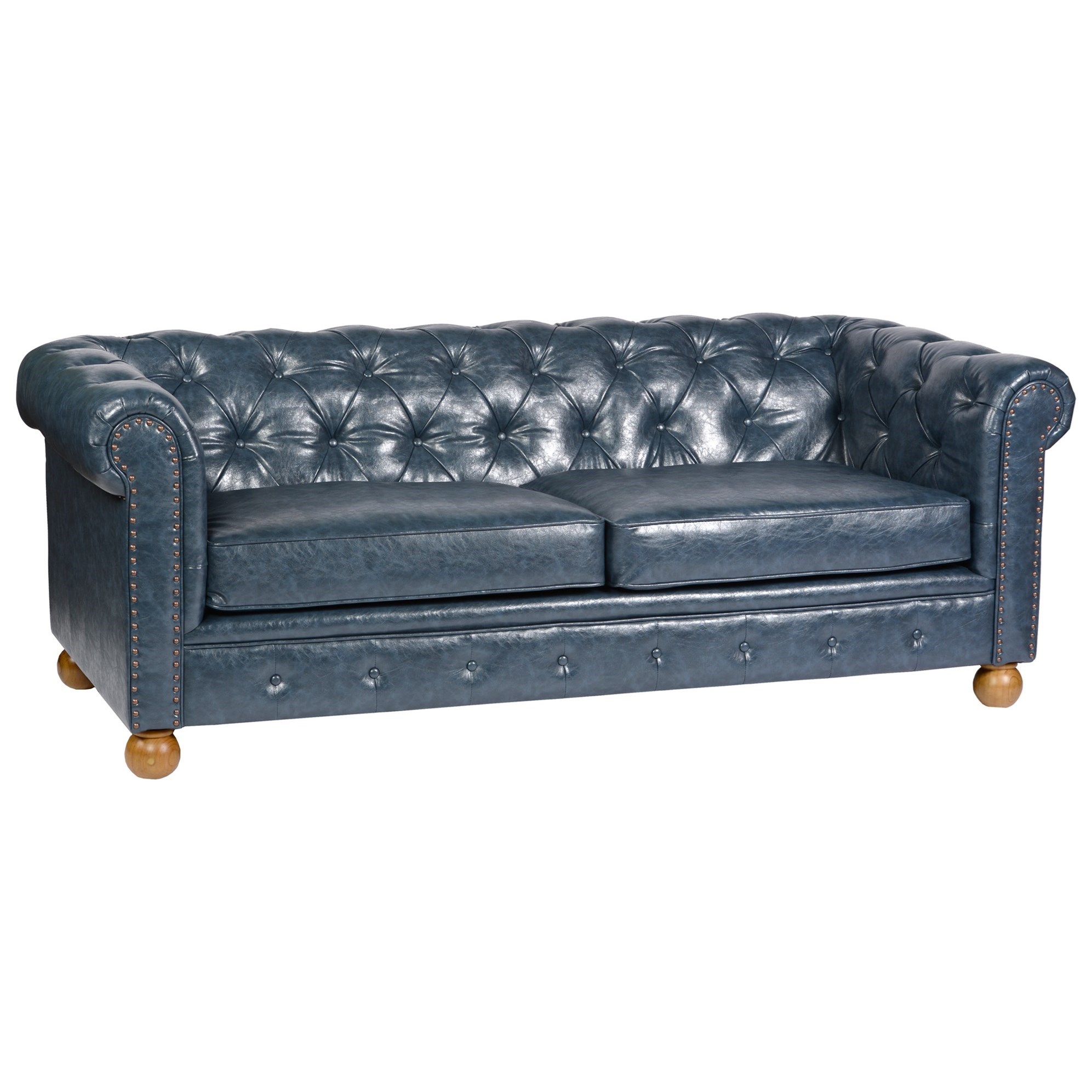 Winston LC10603ATBL Traditional Sofa with Nailhead Trim and Tufted Back