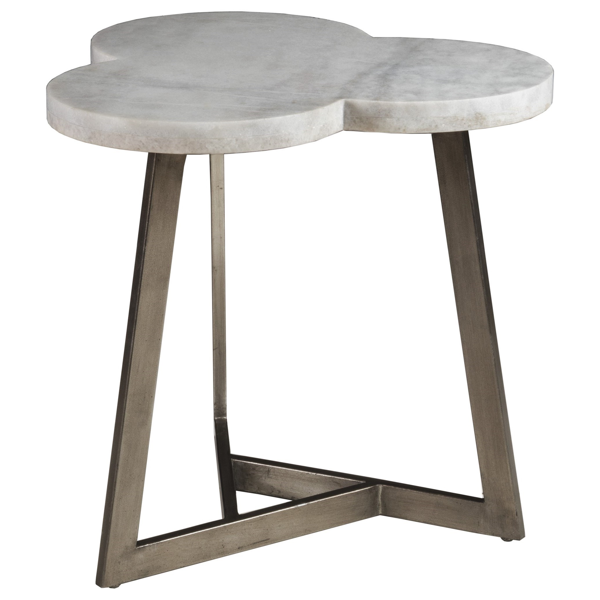 Artistica Artisto 2145953 Contemporary Clover End Table with White Marble Top Baer's