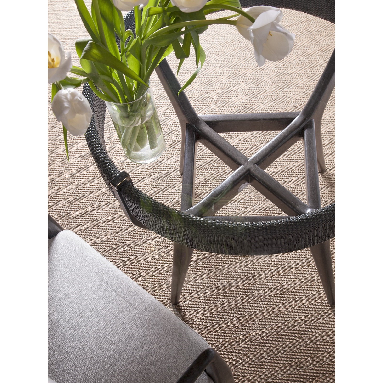 56" Round Glass Dining Table