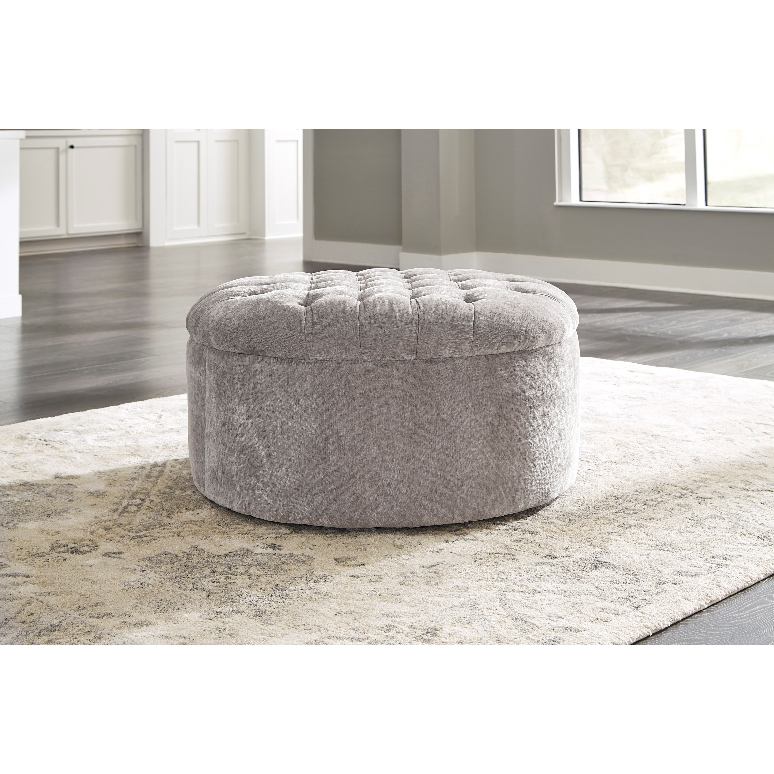 Ashley Furniture Carnaby Round Oversized Accent Ottoman with Tufted Top