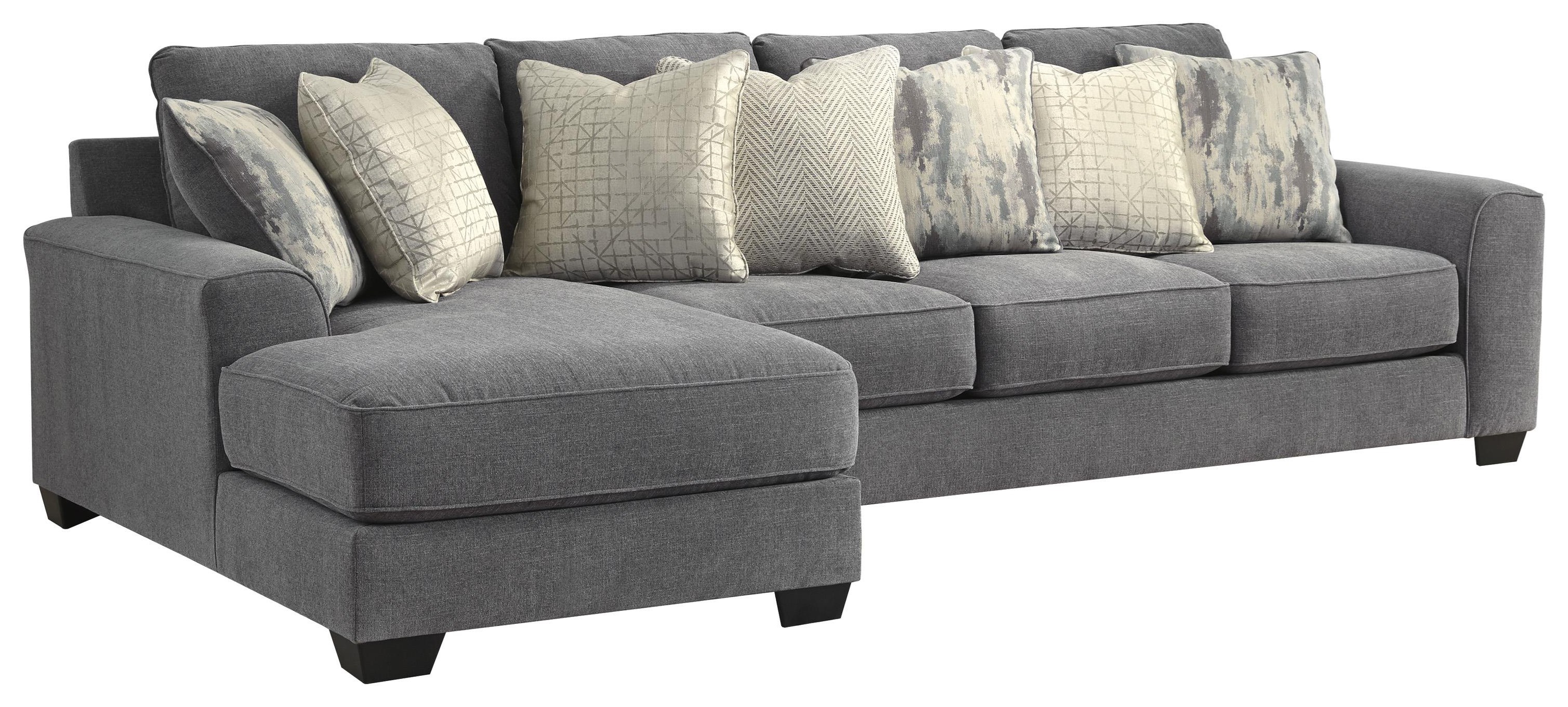 Ashley Furniture Castano 802313306 2 Piece Gray Sectional Chaise Sofa