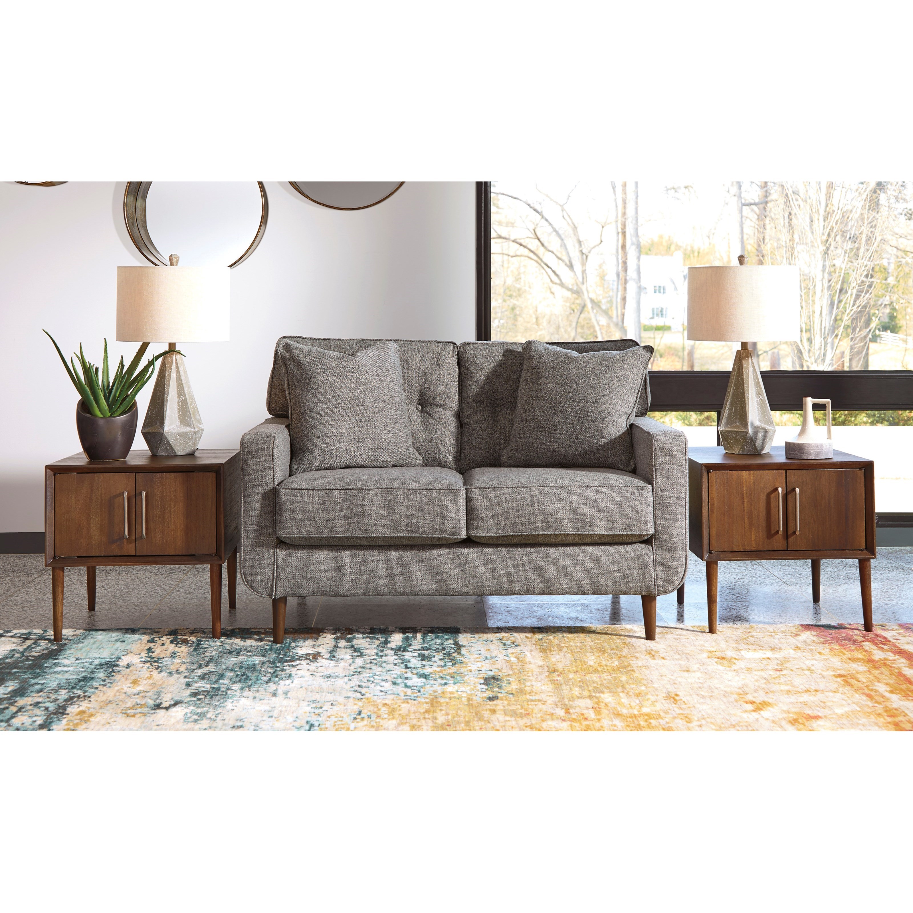 Ashley Furniture Zardoni MidCentury Modern Loveseat AHFA Love Seats