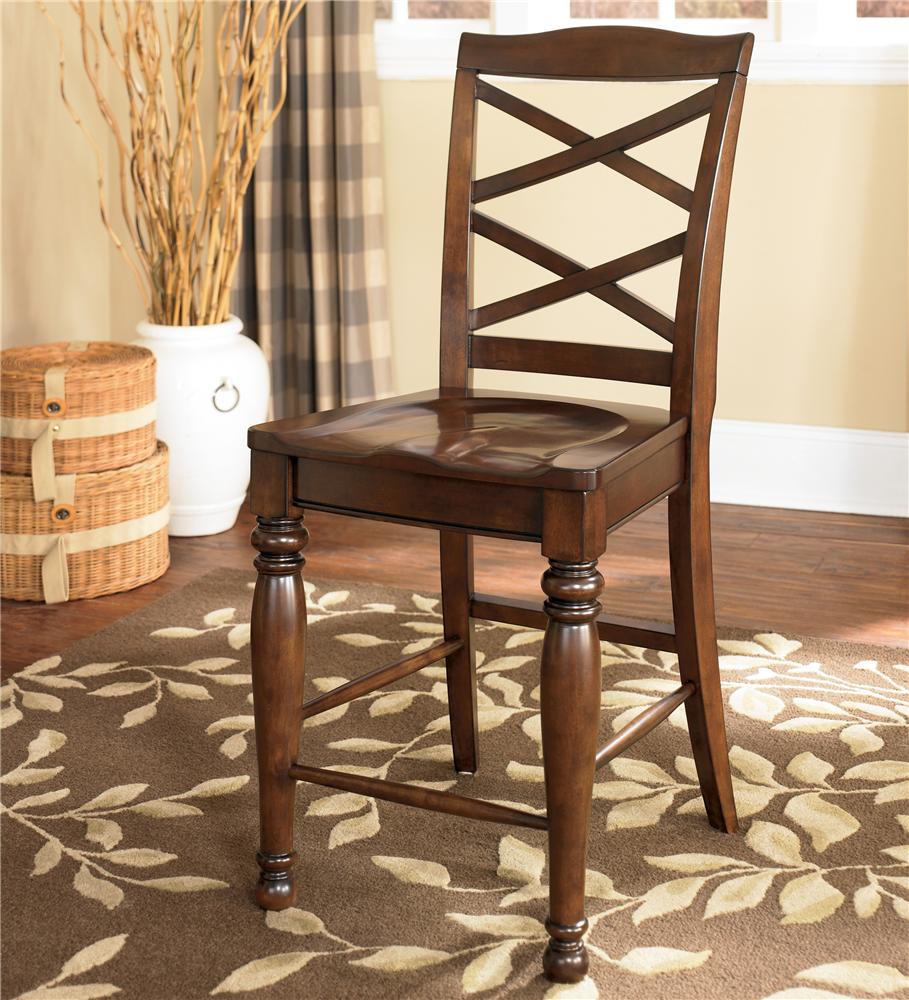 Ashley Furniture Porter House D697-124 24 Inch Bar Stool with Double X