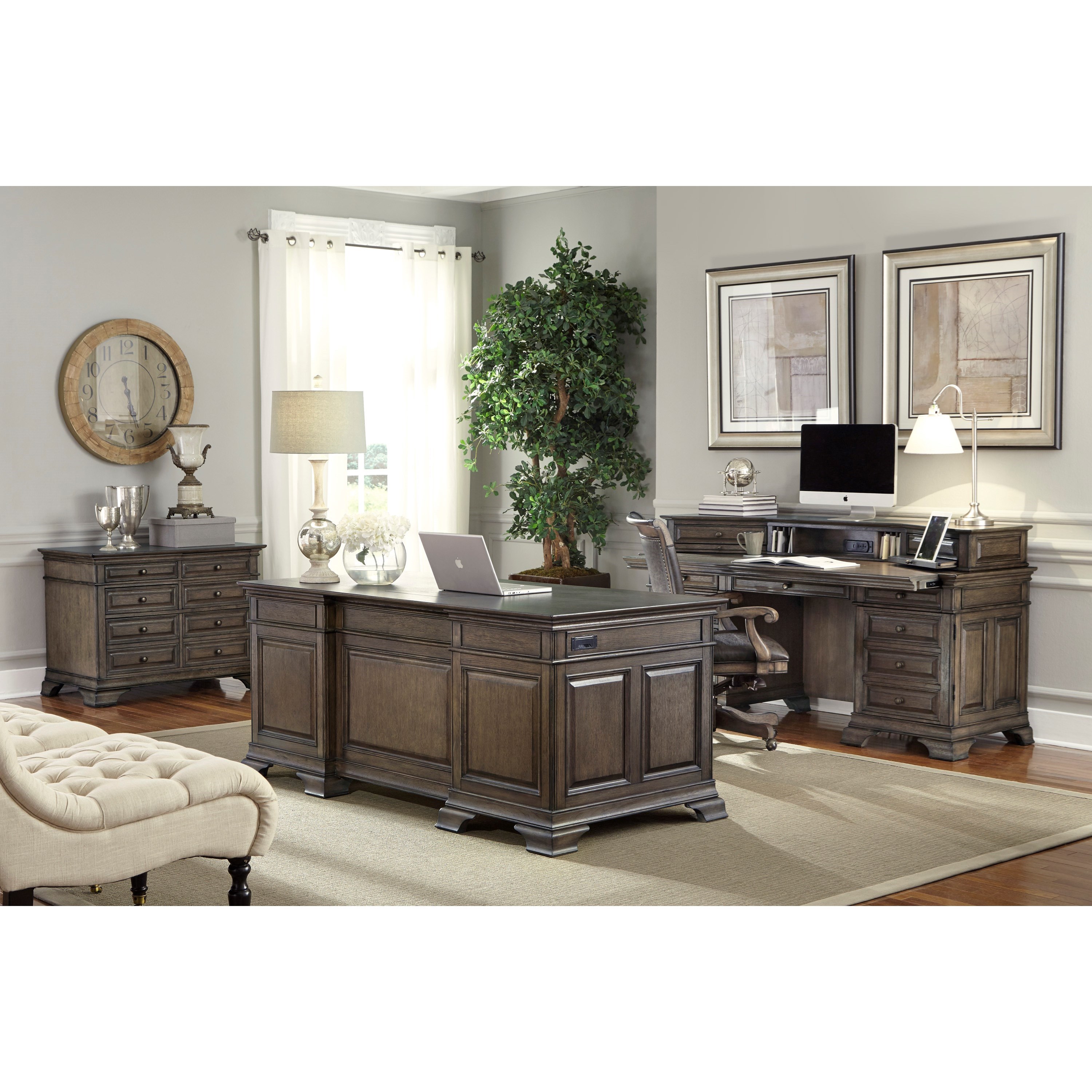 Aspenhome Arcadia 72" Executive Desk Baer's Furniture Double