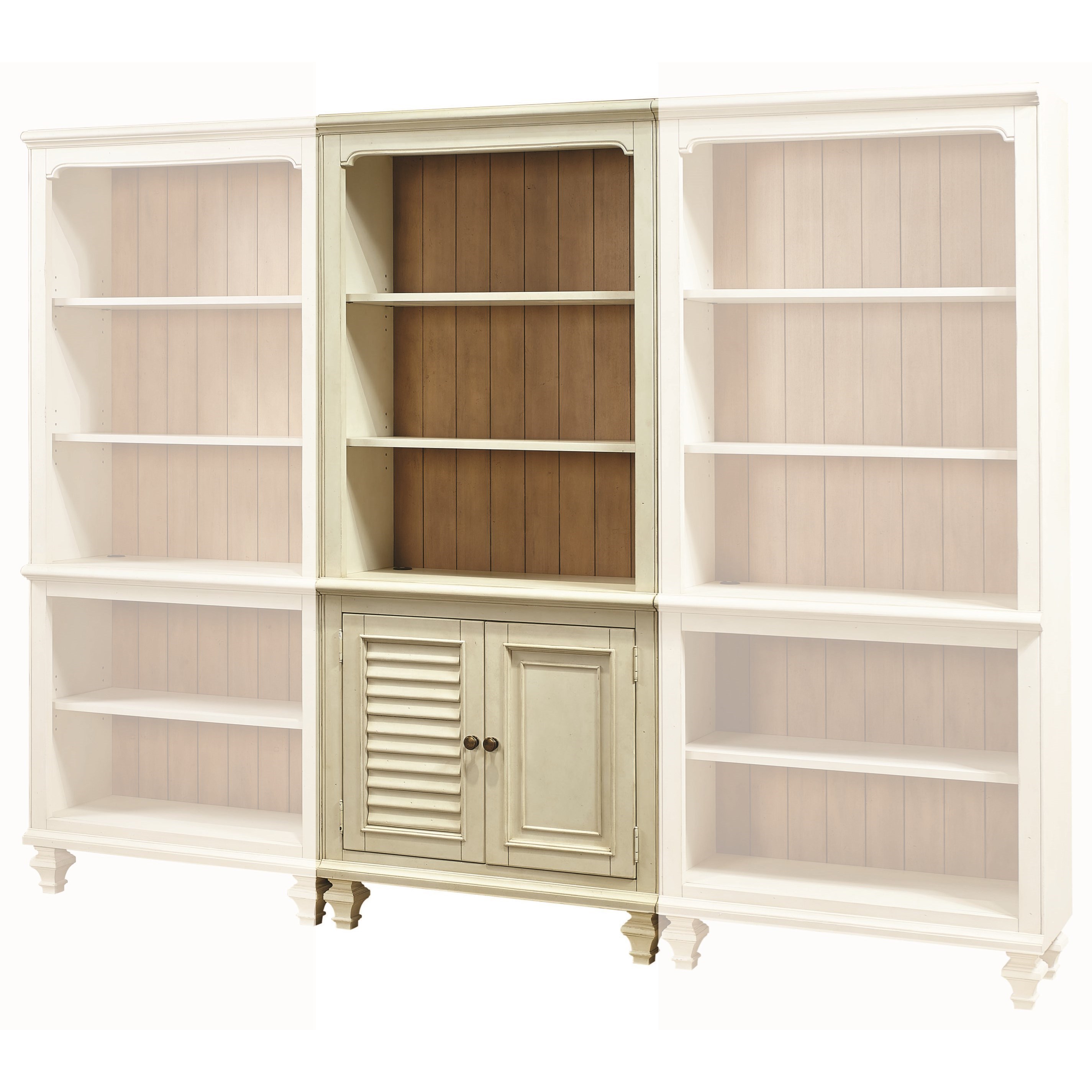 Aspenhome Cottonwood Bookcase with 2 Reversible Panel Doors and 3