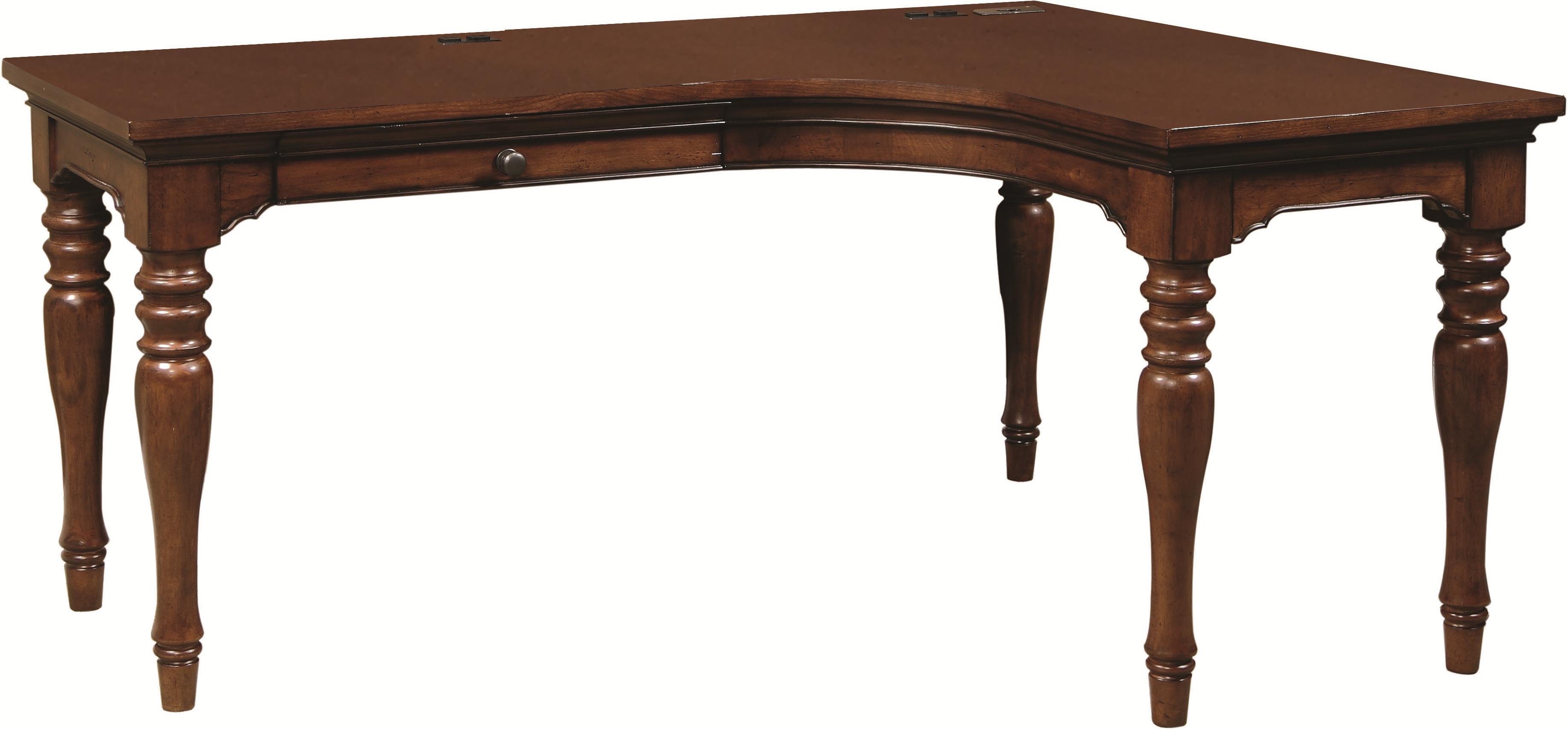 Highland Court Ironton Curve L Desk with 1 Drawer and 4 AC Outlets with ...