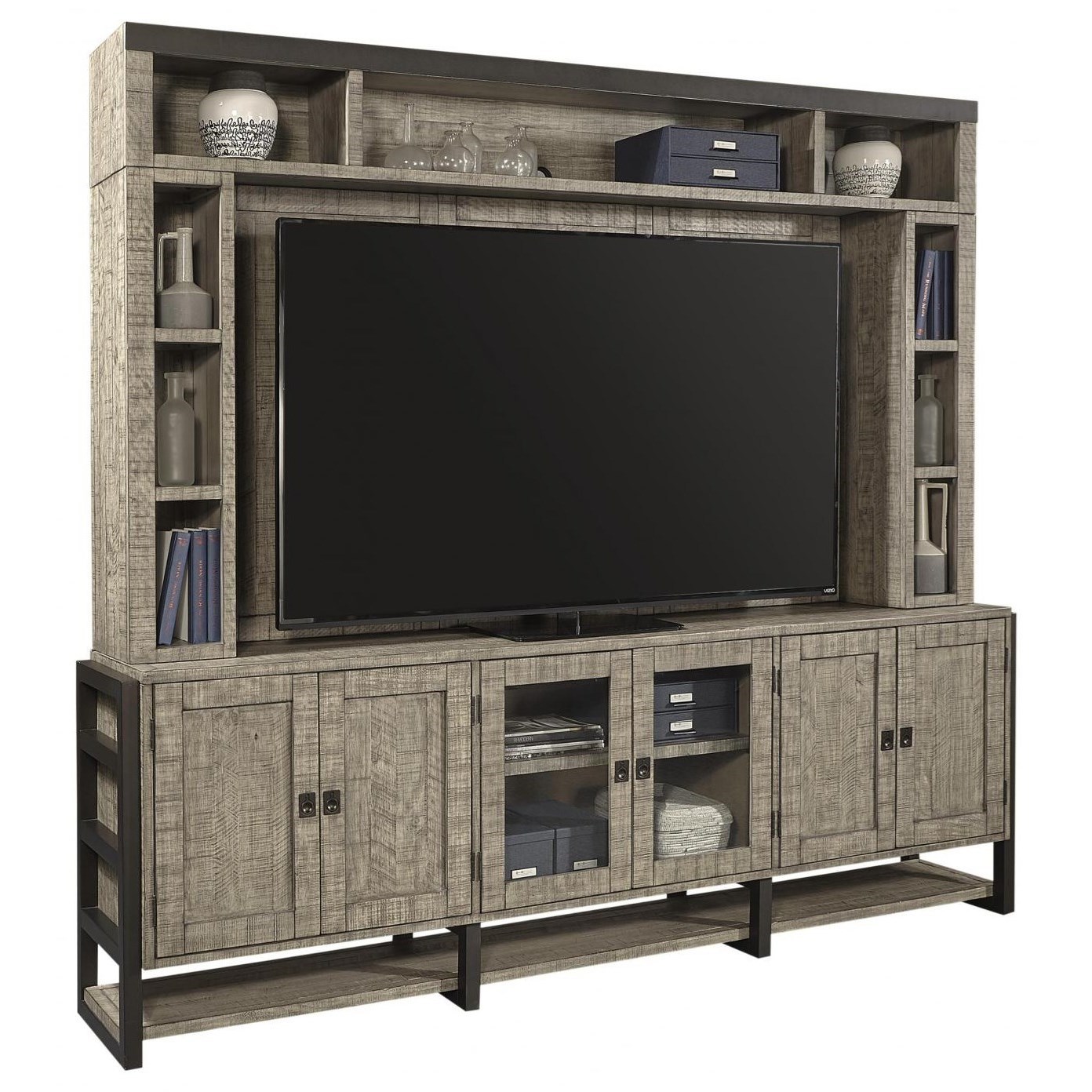 Aspenhome Grayson Rustic TV Stand with Hutch and Storage Find Your Furniture TV Stands