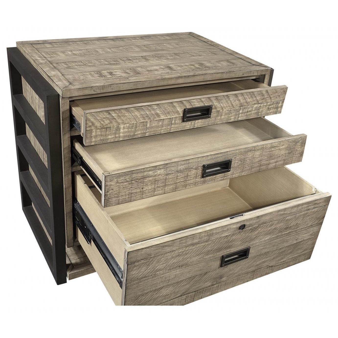 Aspenhome Grayson Rustic File with Locking Storage Reeds