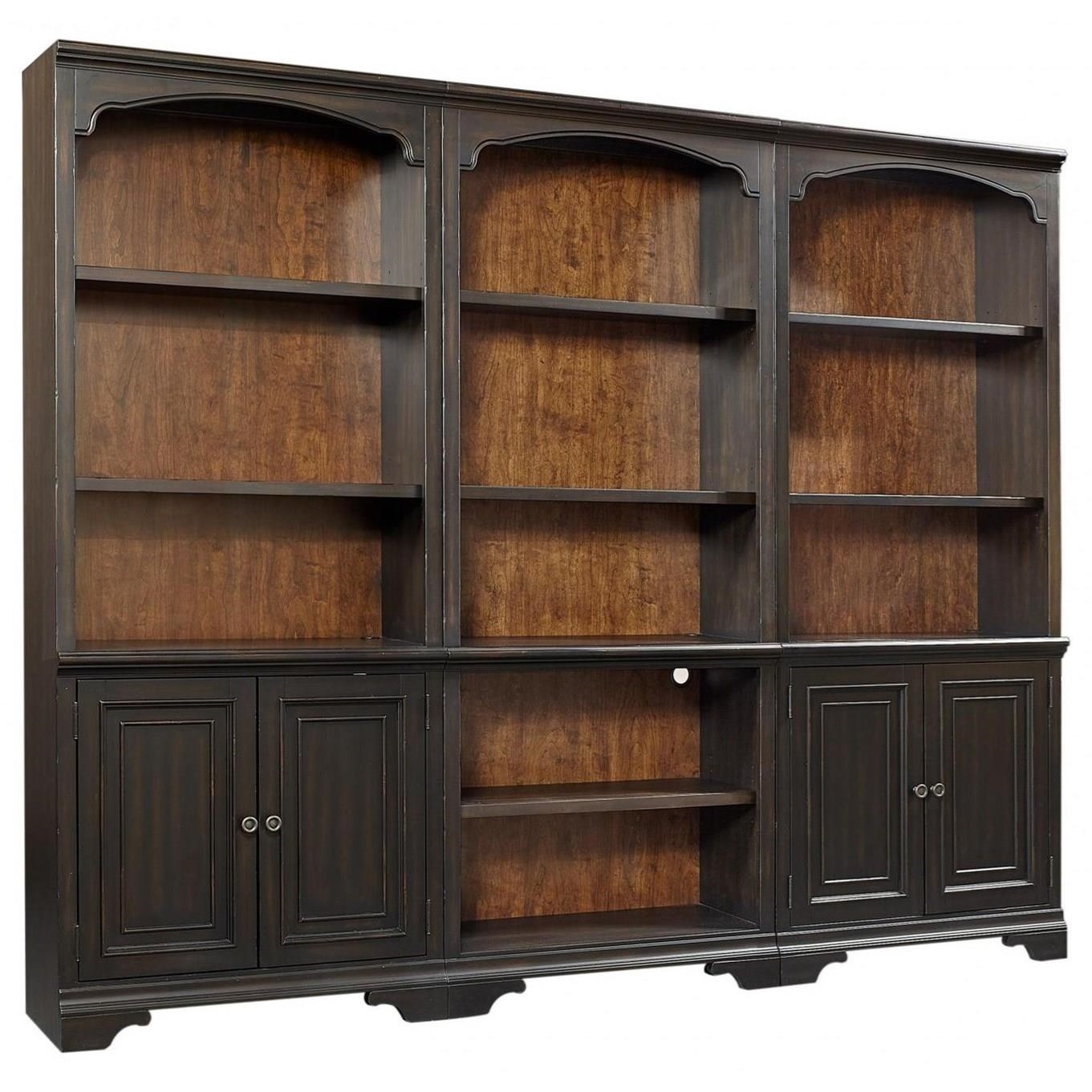 Aspenhome Hampton Transitional Door Bookcase with Adjustable/Removable