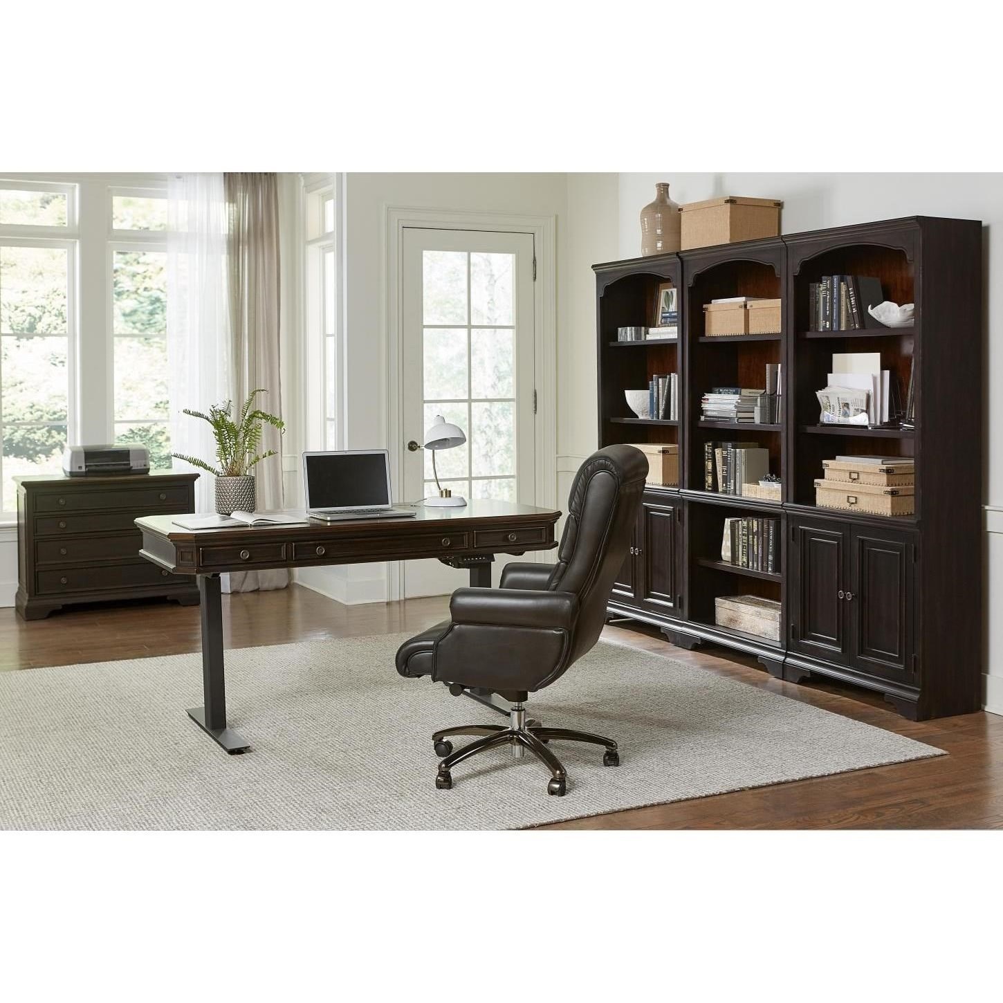 Aspenhome Hampton Transitional Door Bookcase with Adjustable/Removable