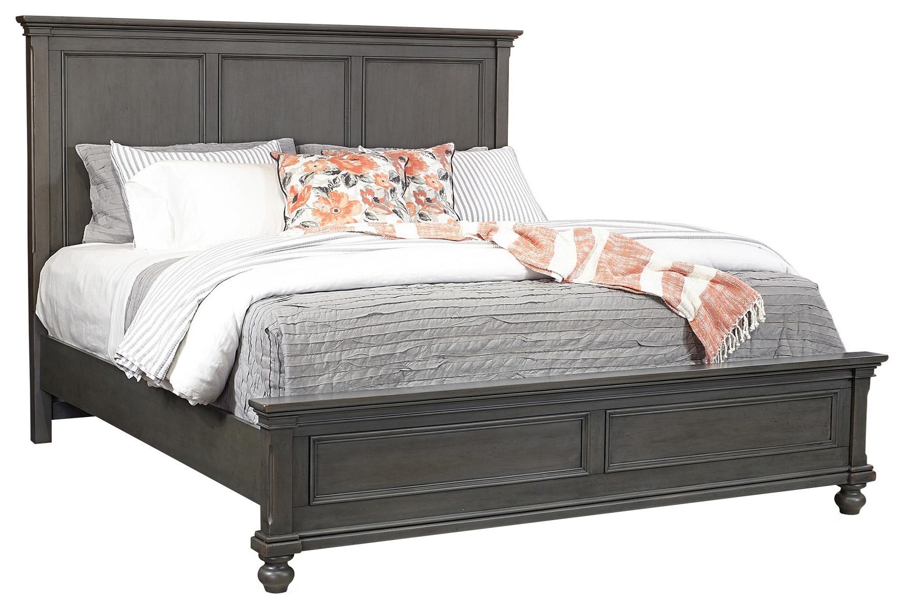 4P1227047 Transitional Queen Panel Bed with USB Ports Sadler's Home Furnishings Panel Beds