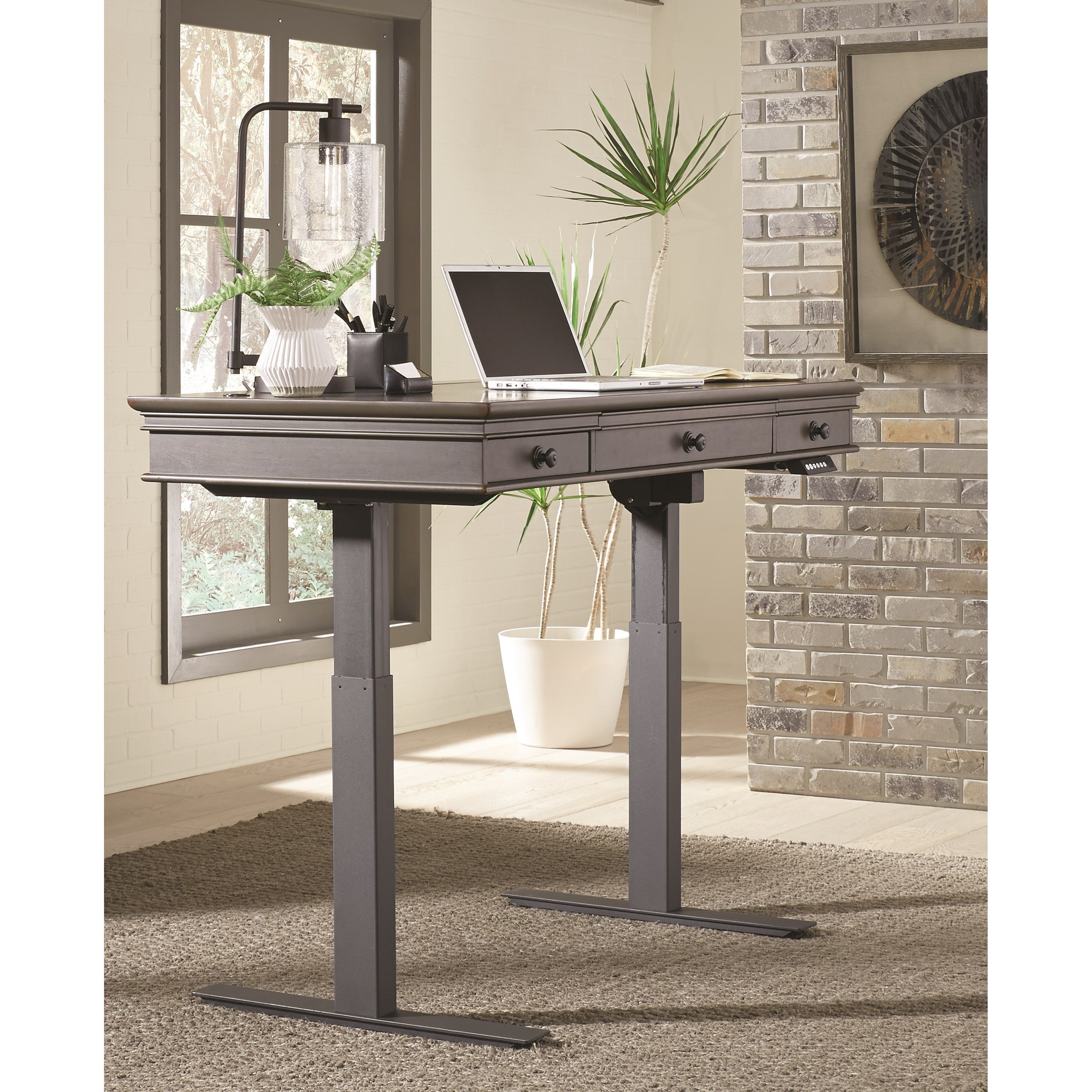 Aspenhome Oxford 60" Adjustable Desk with Outlets and USB Ports Find