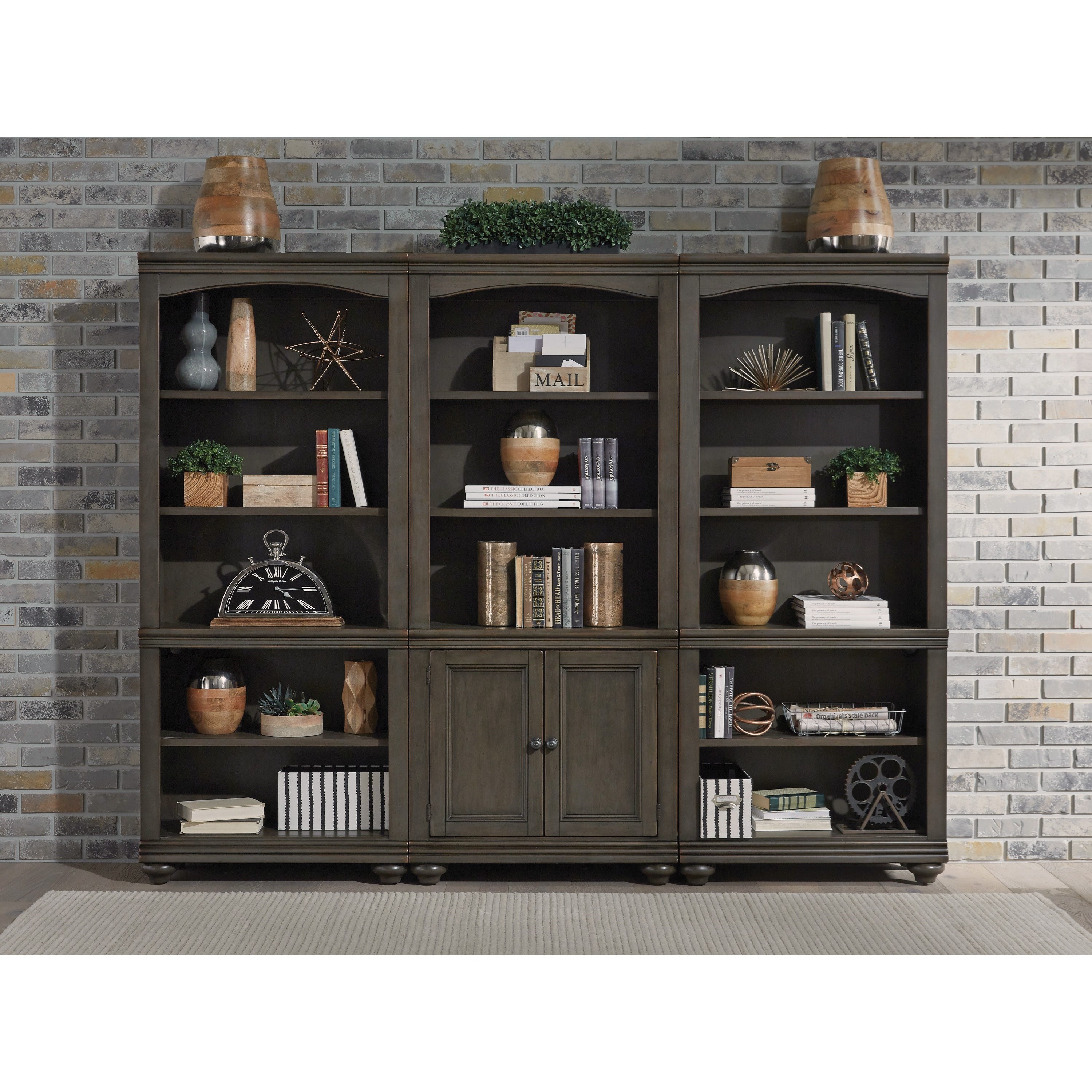 Aspenhome Oxford Bookcase Wall with Adjustable Shelves Wayside