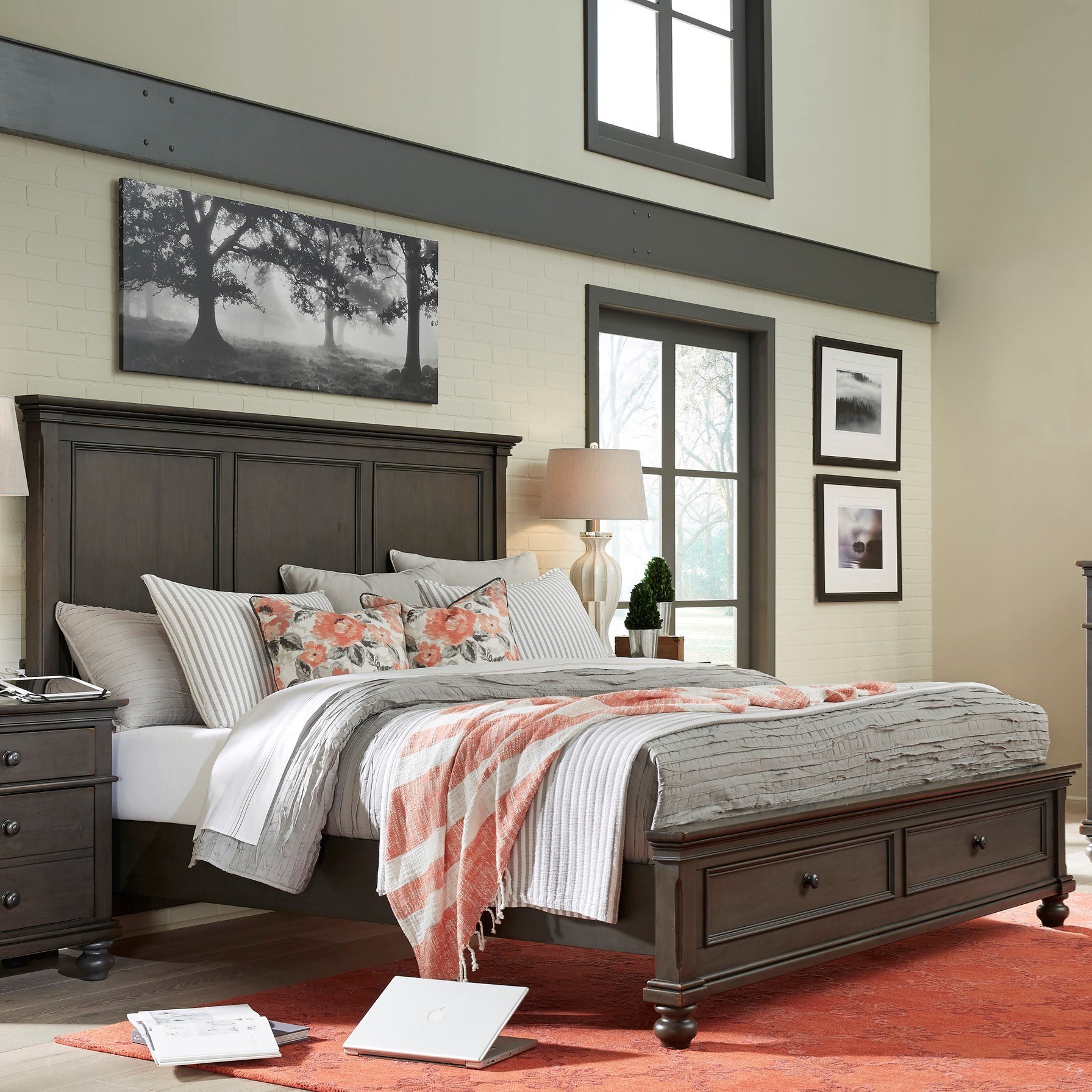 California King Panel Storage Bed