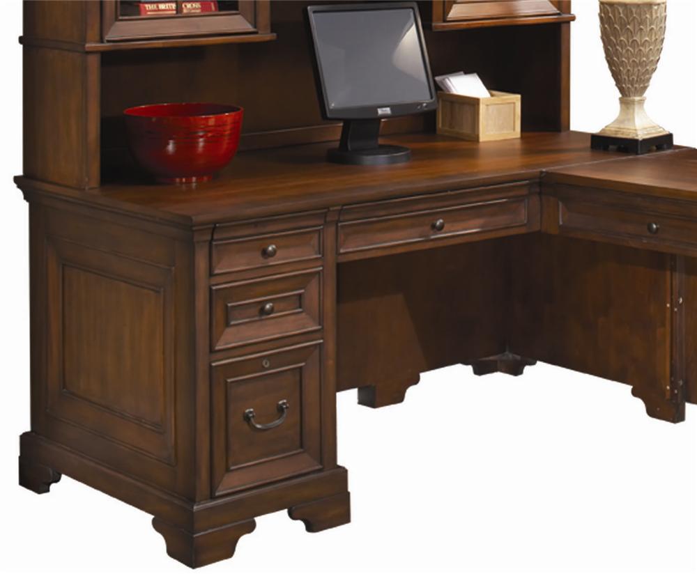 Aspenhome Richmond I40-307 66 Inch Single Pedestal Computer Desk For A