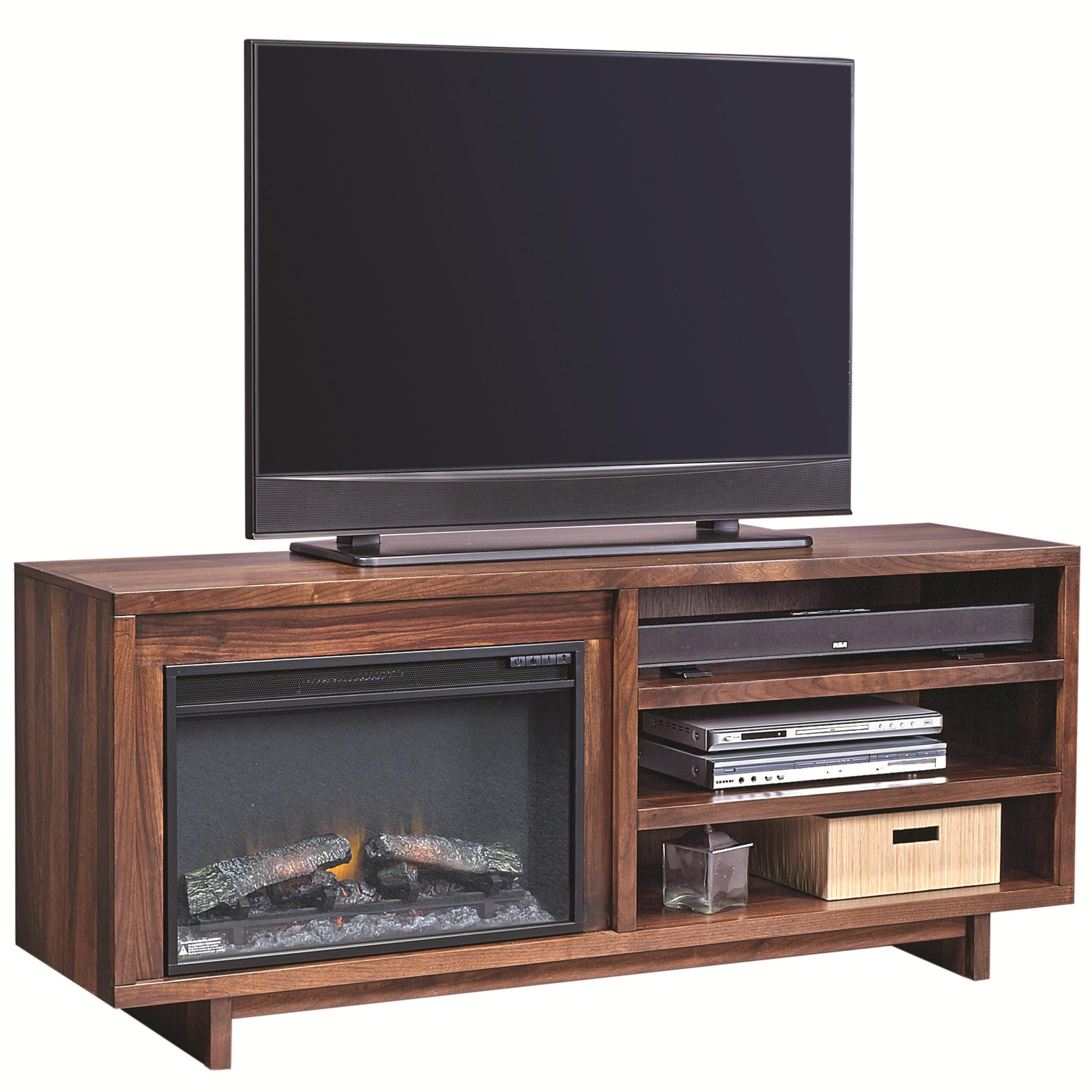 Aspenhome Walnut Heights 65" Fireplace Console with 2