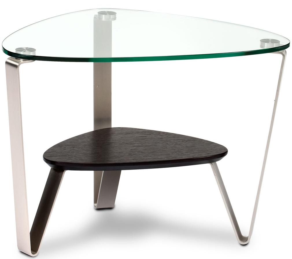 BDI Dino Triangular End Table with Glass Top