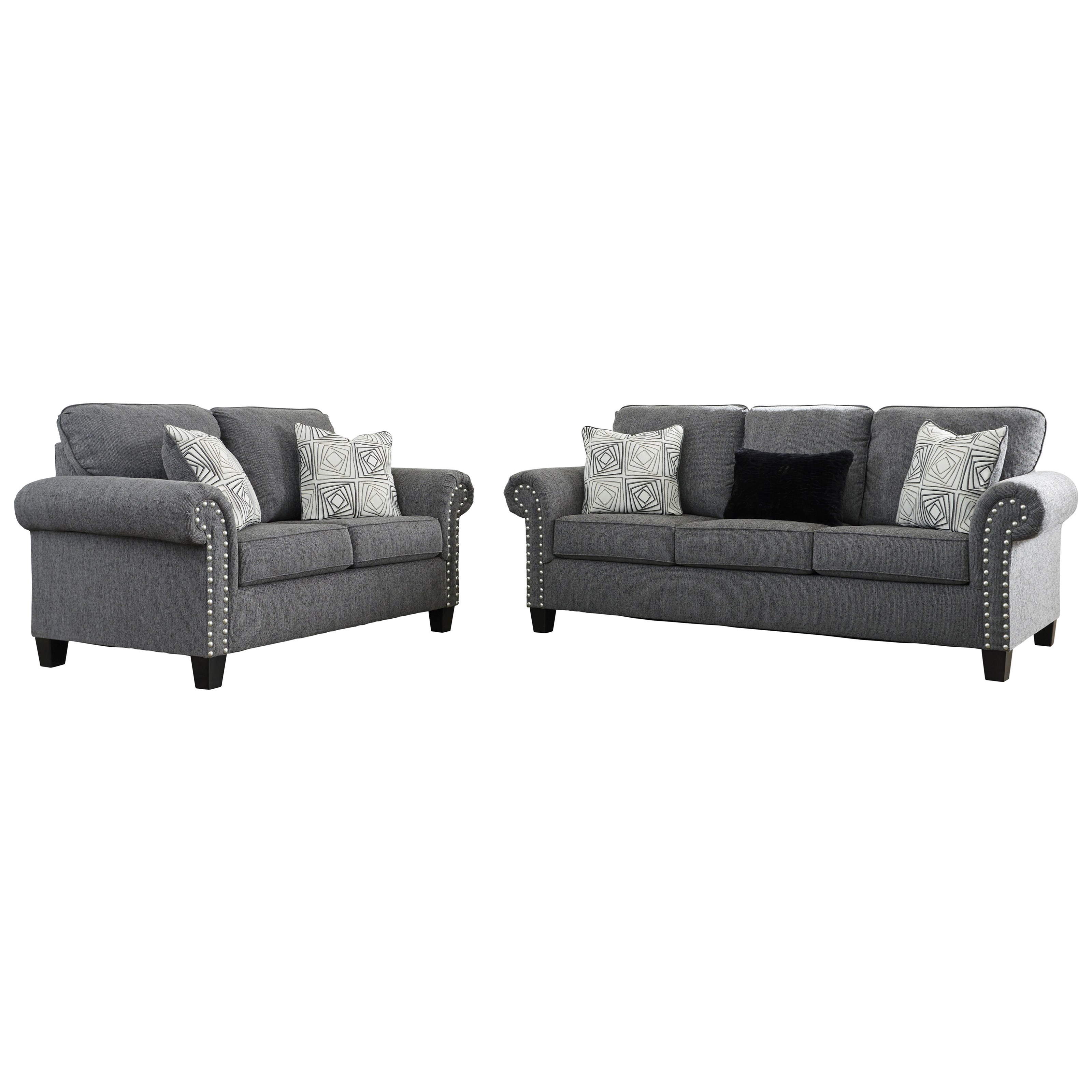 Benchcraft by Ashley Agleno Contemporary Sofa with Nailhead Trim