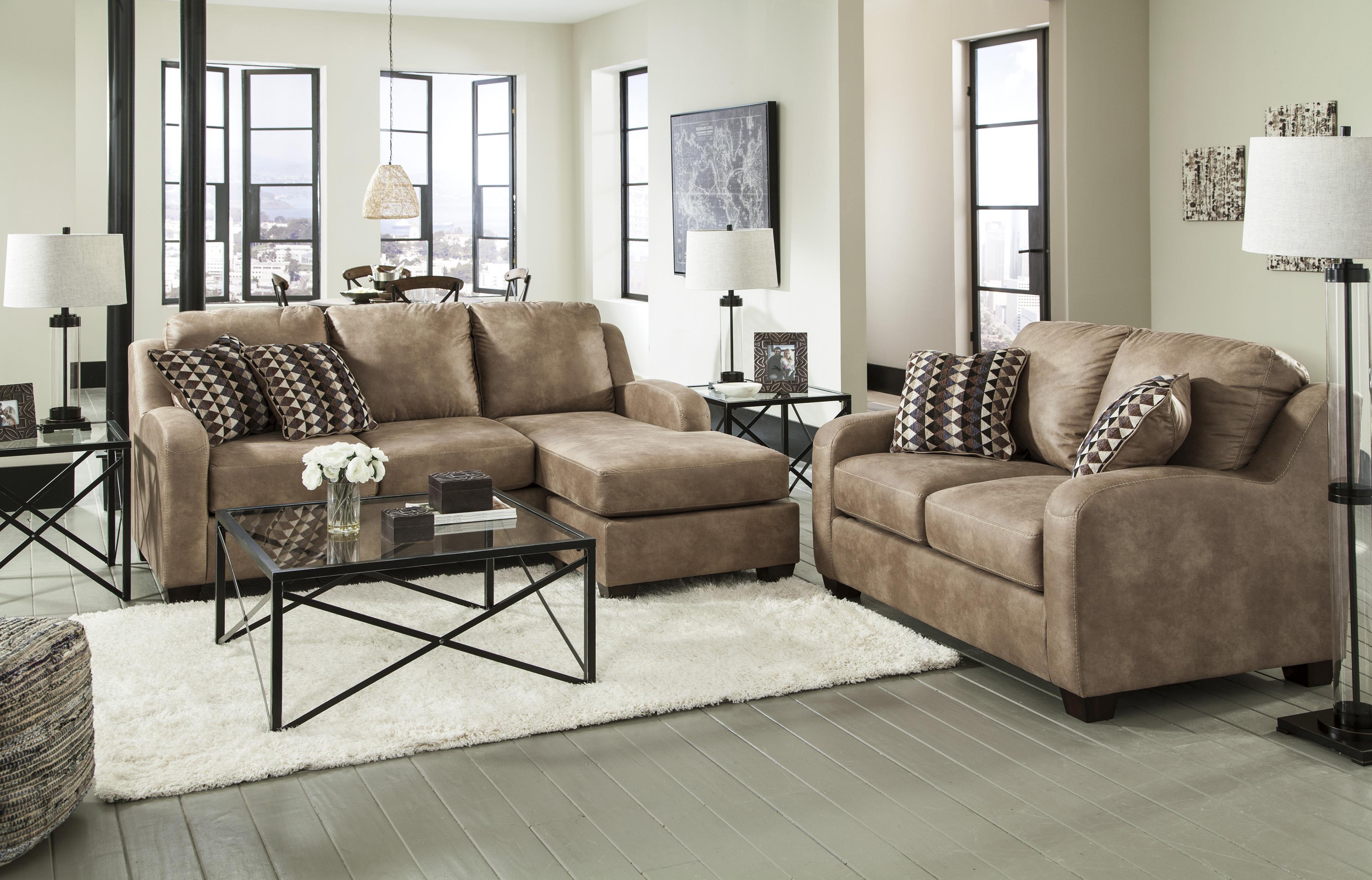 Benchcraft Alturo 6000318 Contemporary Faux Leather Sofa Chaise