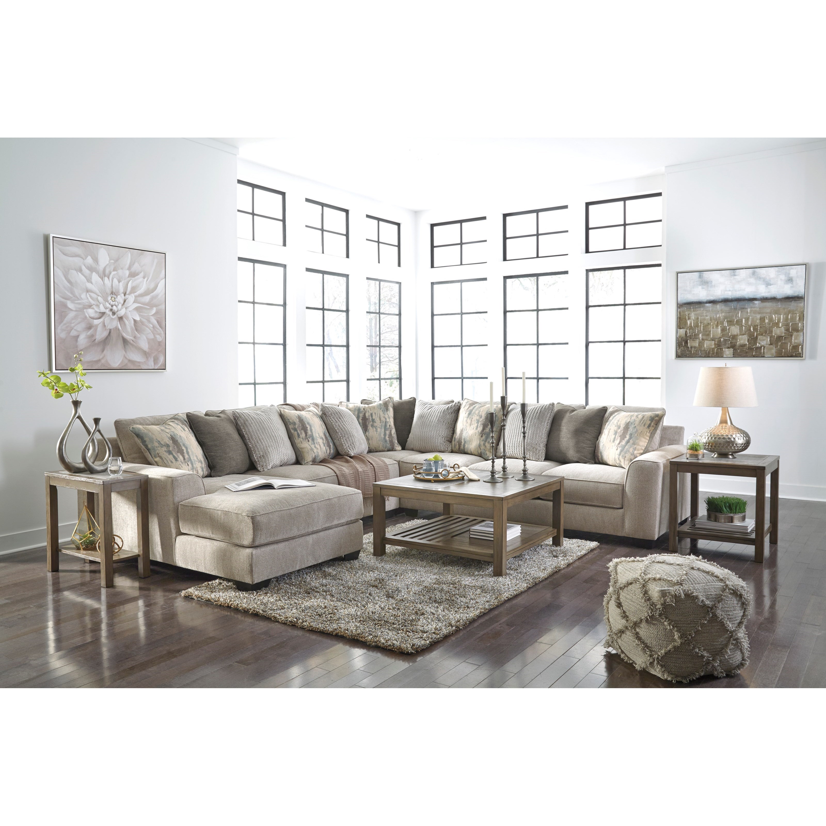Benchcraft by Ashley Ardsley Contemporary 4Piece Sectional with Left