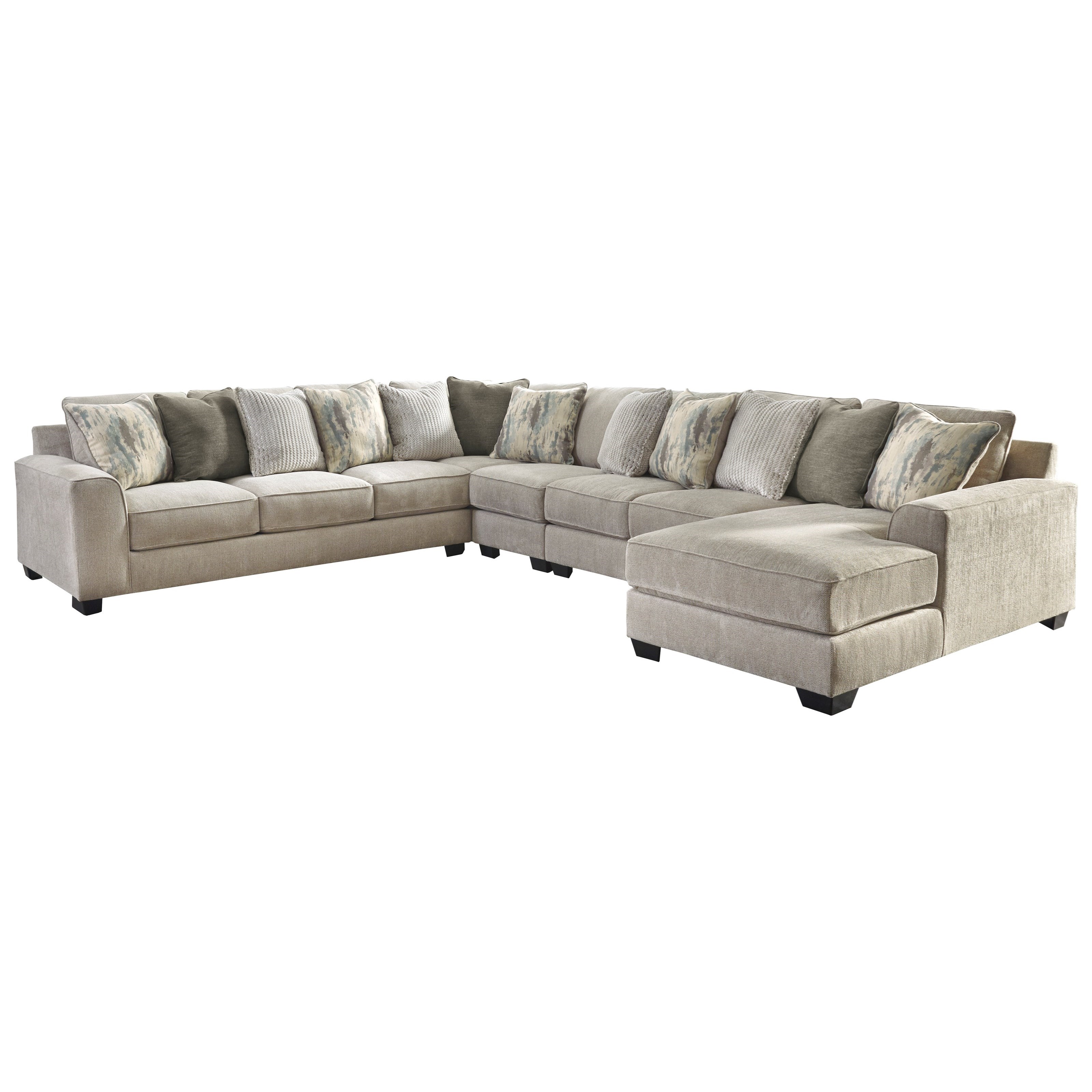Ashley Ardsley Contemporary 5Piece Sectional with Right Chaise Godby
