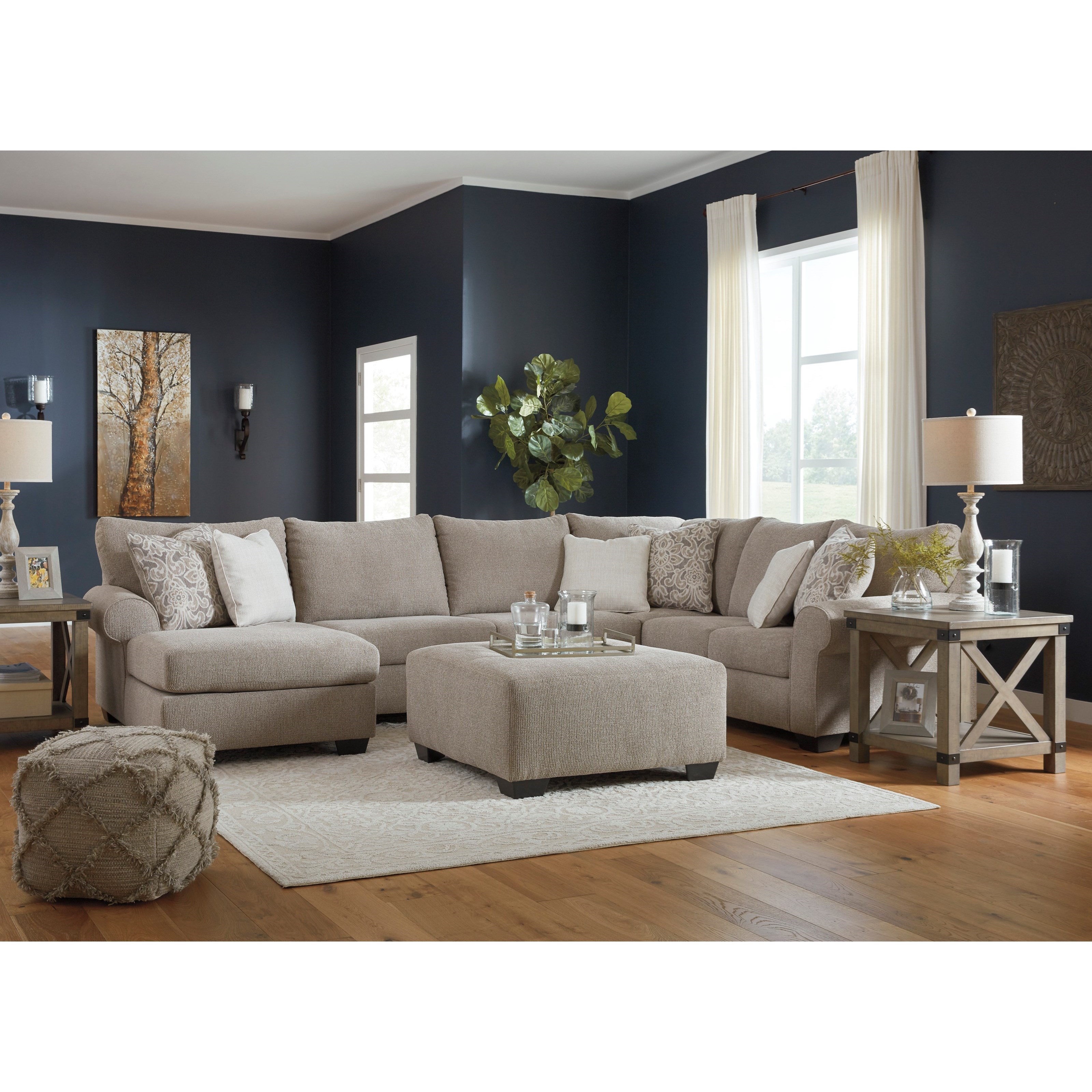 Benchcraft by Ashley Baranello Transitional 3-Piece Sectional with Left