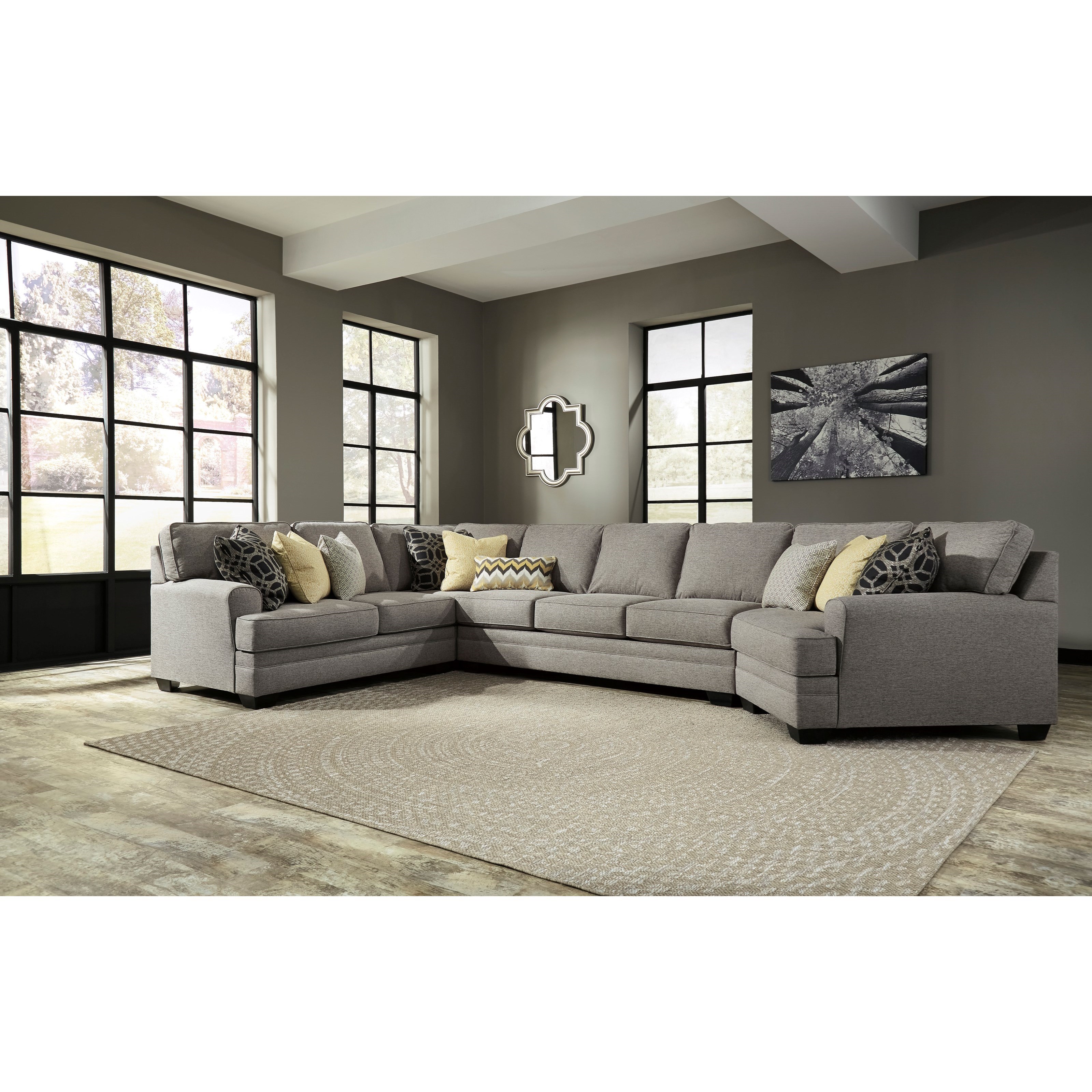 Benchcraft Cresson Contemporary 4Piece Sectional w/ Cuddler & Armless