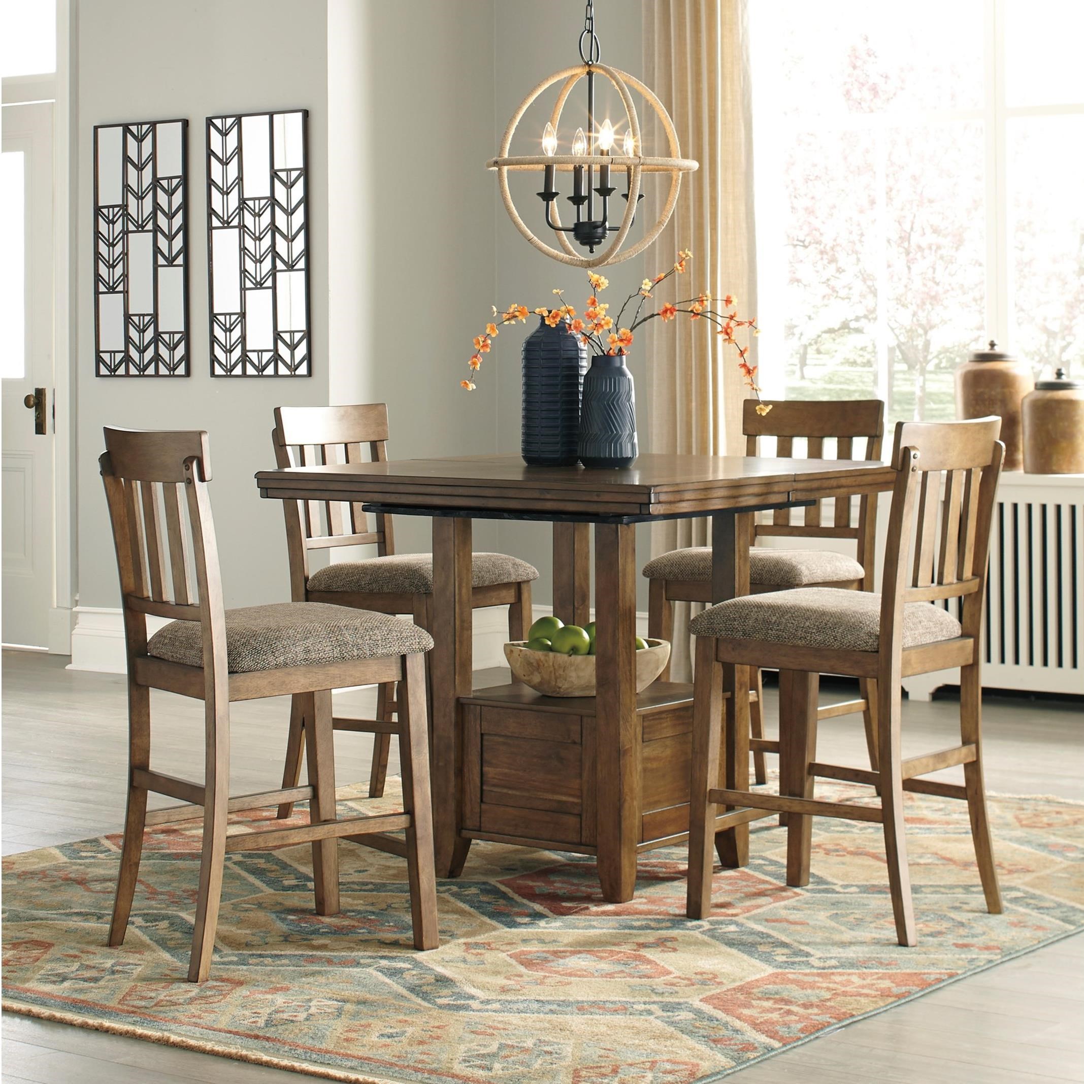Benchcraft Flaybern 5 Piece Pub Dining Set | Pilgrim Furniture City