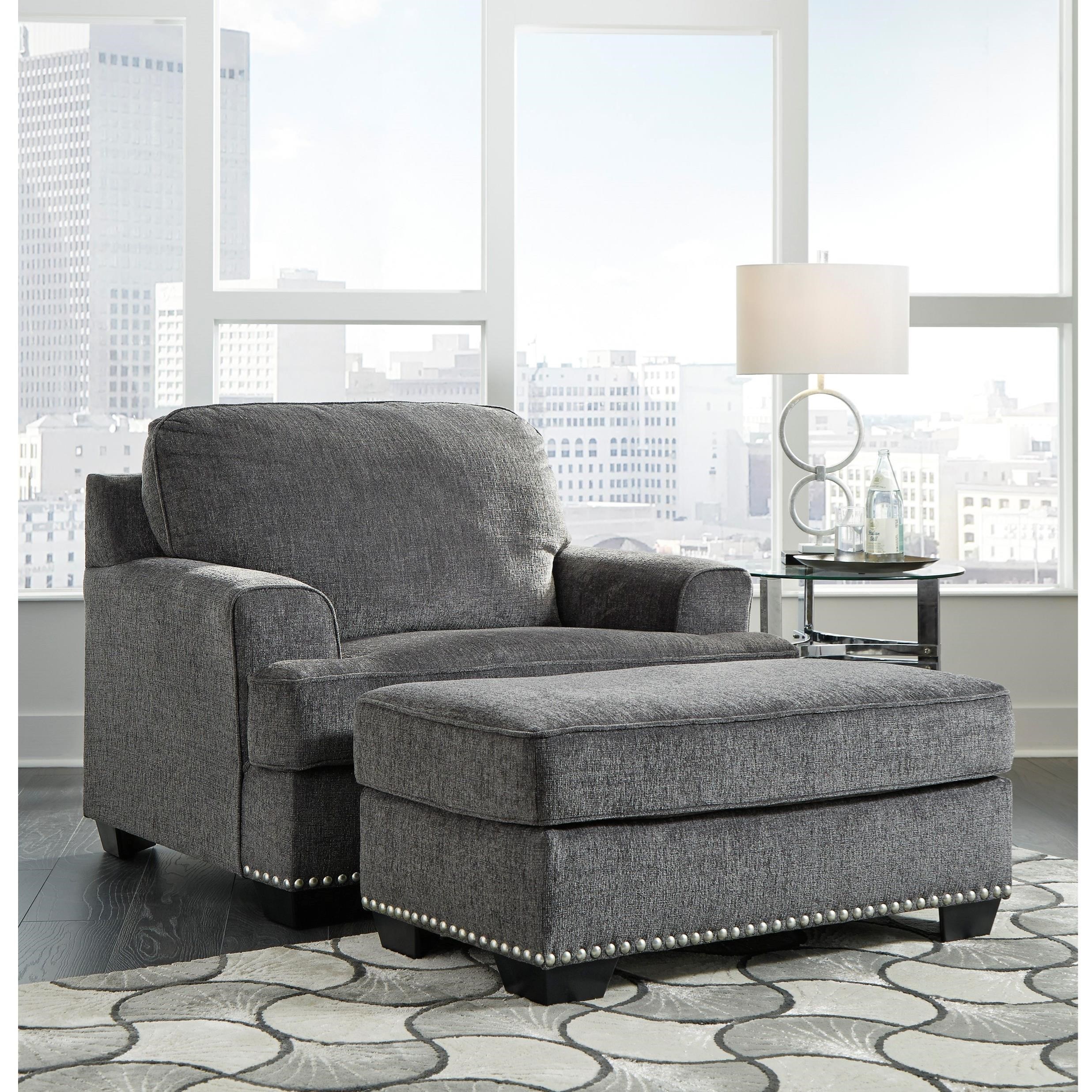 Locklin 95904U2 Transitional Chair and a Half with Ottoman | Sadler&rsquo;s