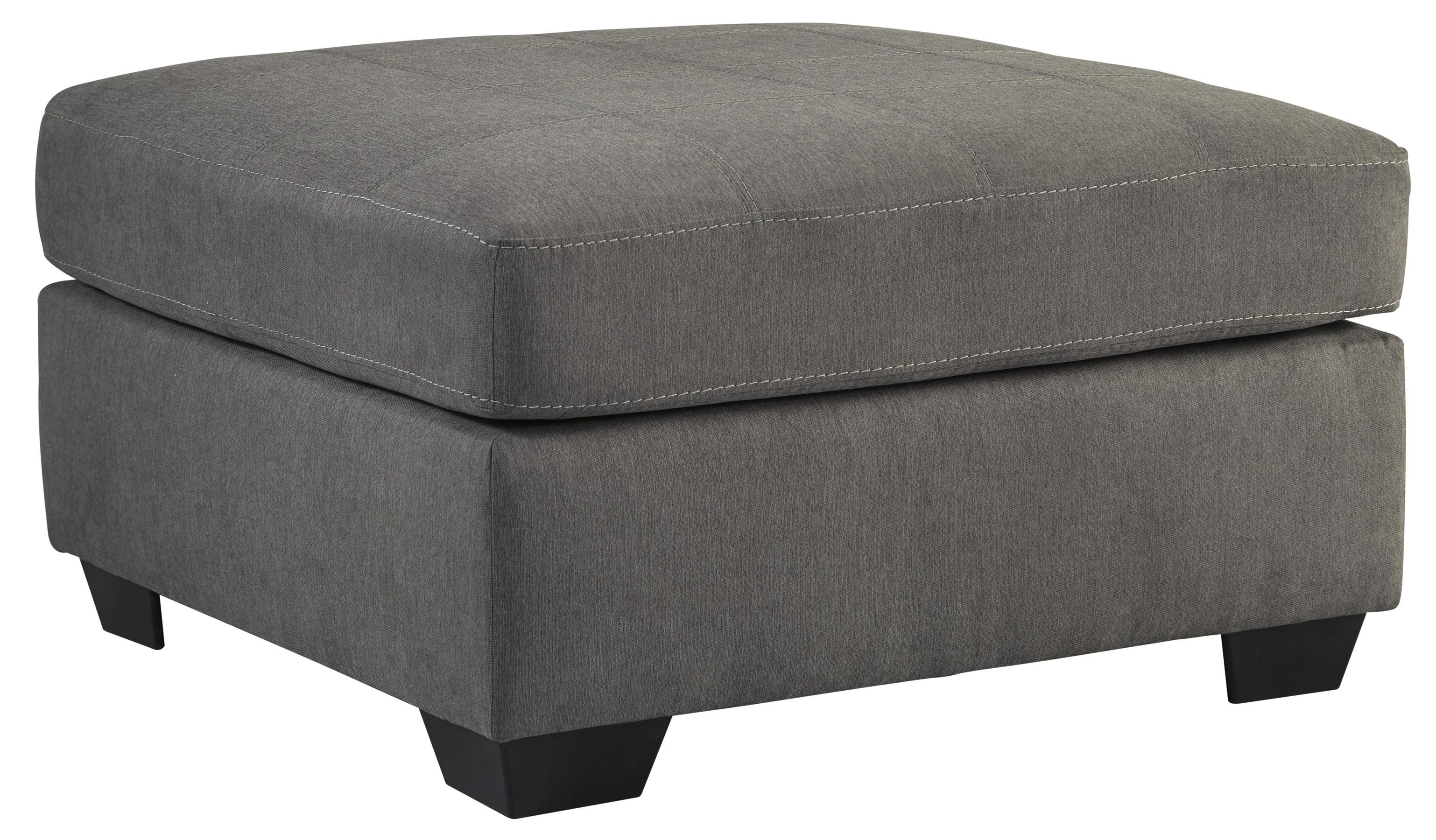 Trendz Malcolm Charcoal Contemporary Square Oversized Accent Ottoman