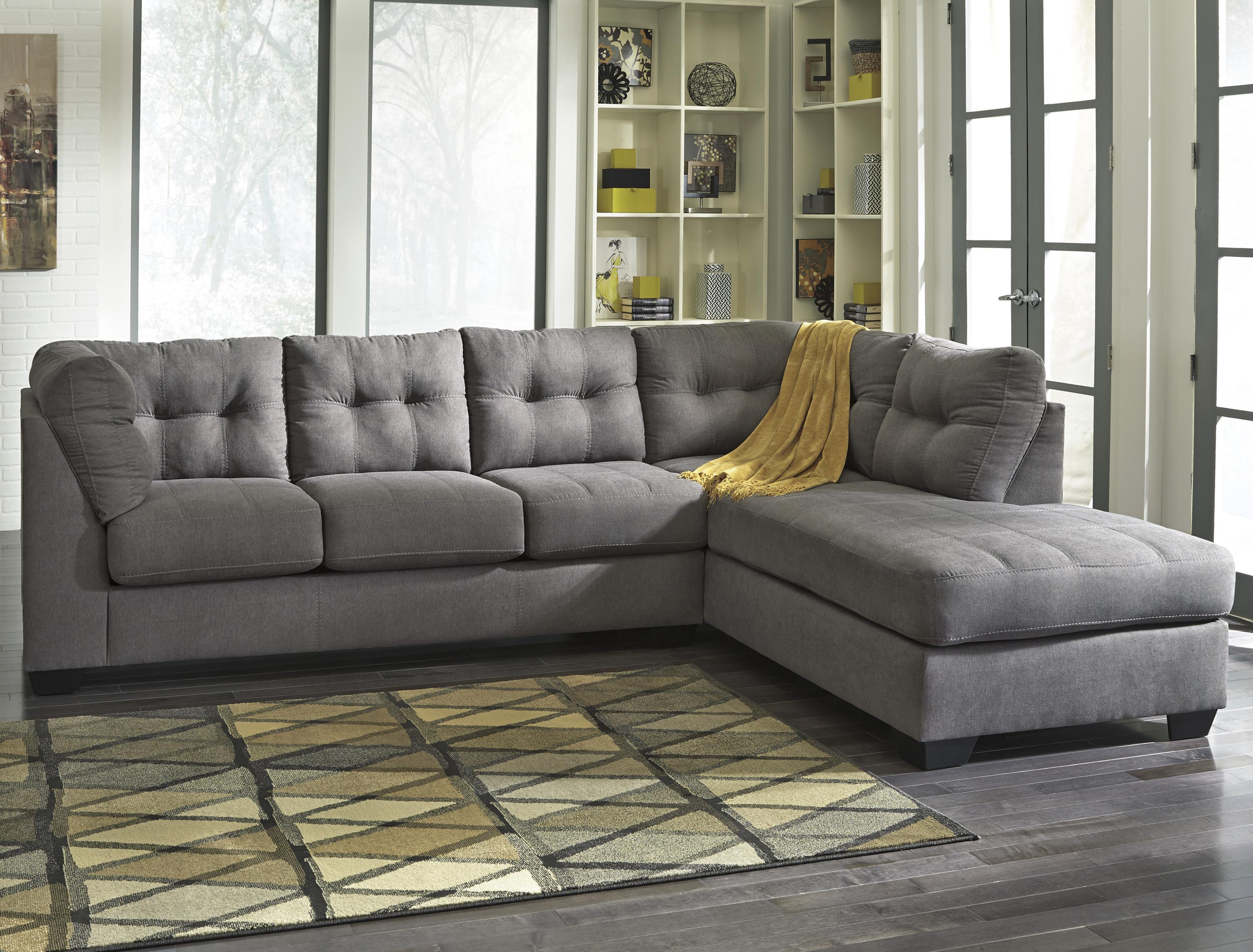 Benchcraft Maier Charcoal 2Piece Sectional with Right Chaise Dream