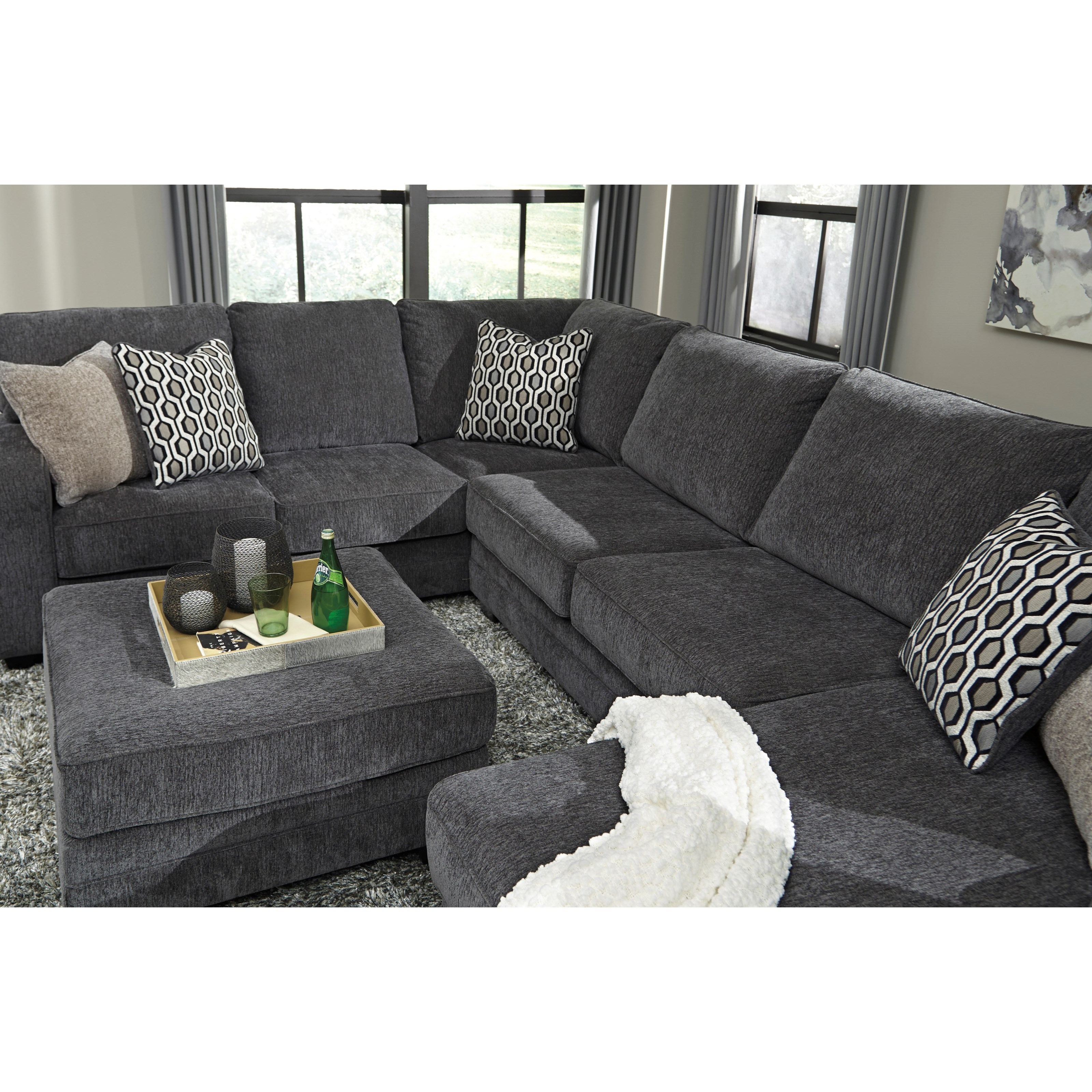 Benchcraft Tracling Contemporary Sectional with Right Chaise Beck's Furniture Sectional Sofas