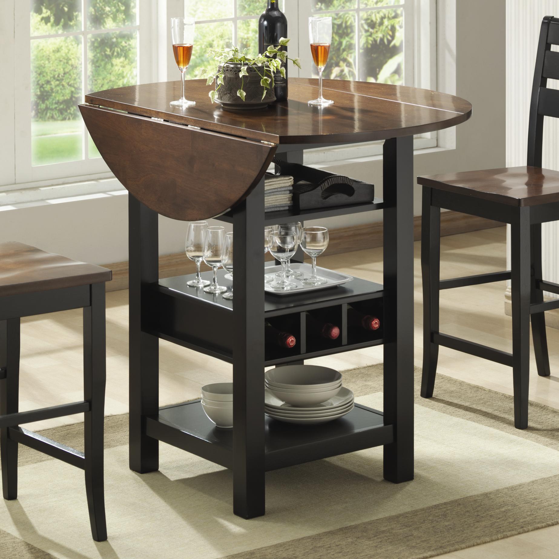 Bernards Ridgewood Drop Leaf Pub Table With Wine Rack Wayside 