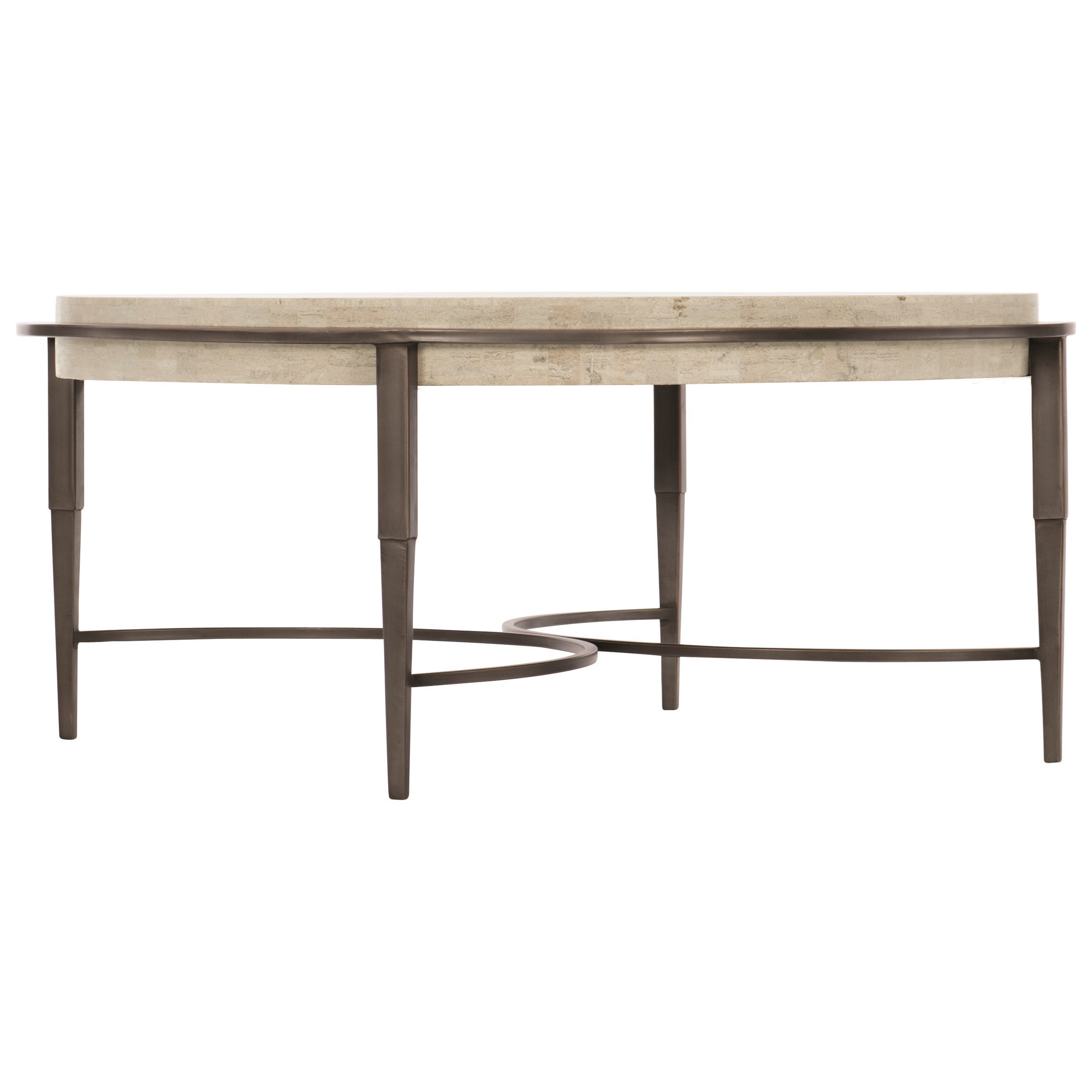Bernhardt Barclay 512015 Metal Round Cocktail Table with Stone Top