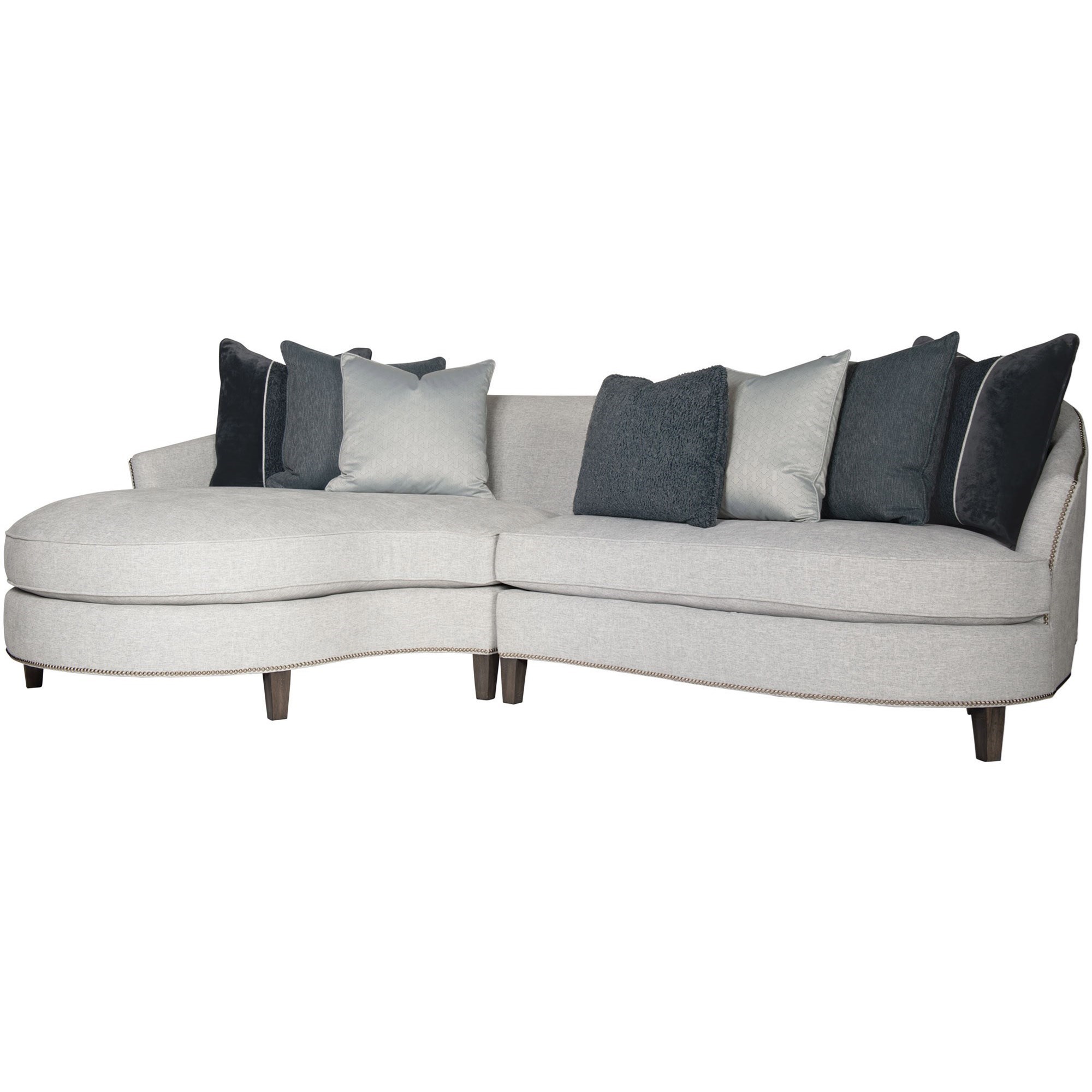 Bernhardt Brannen Contemporary 2-Piece Sectional with Nailhead Trim