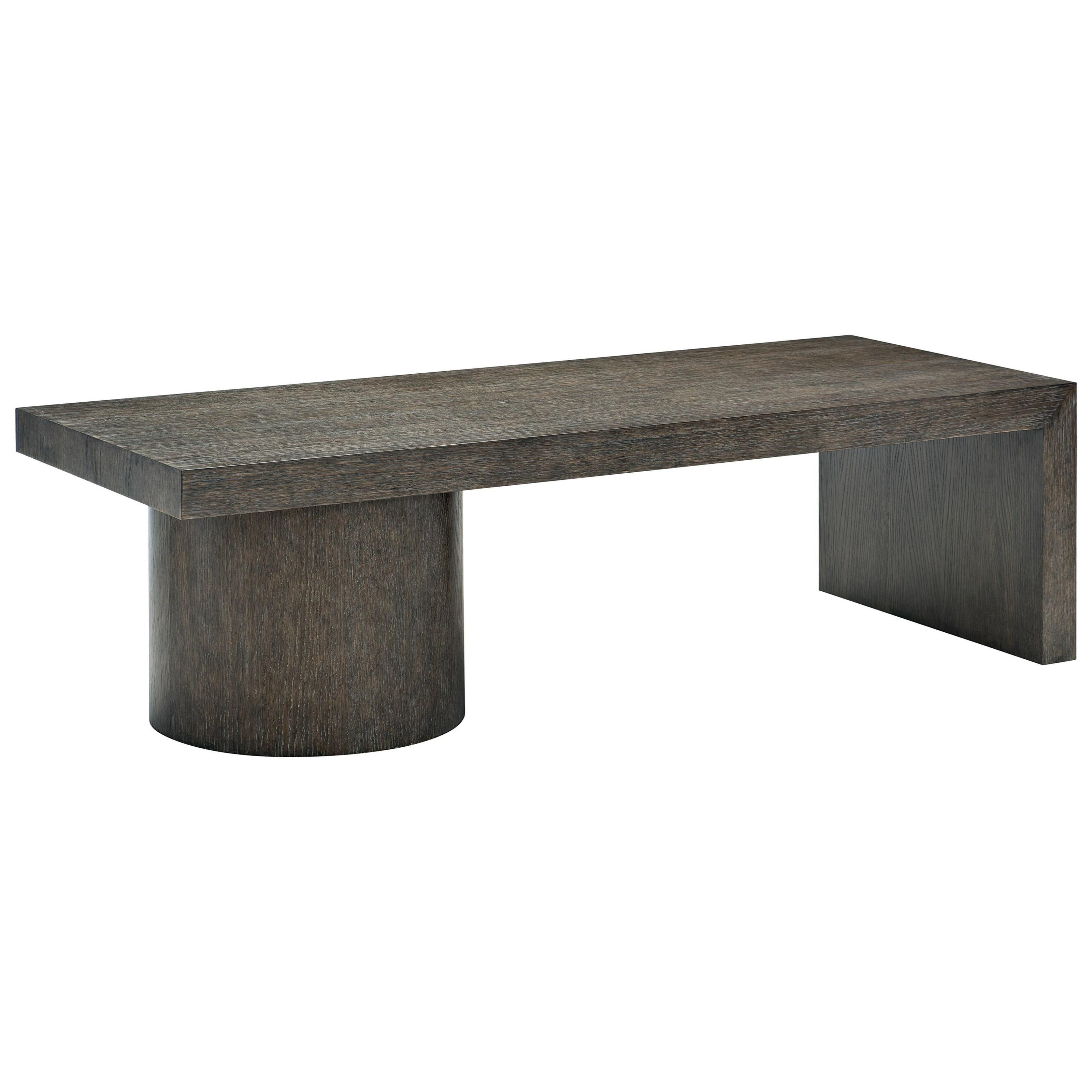 Bernhardt Linea Transitional Rectangular Cocktail Table with Pedestals