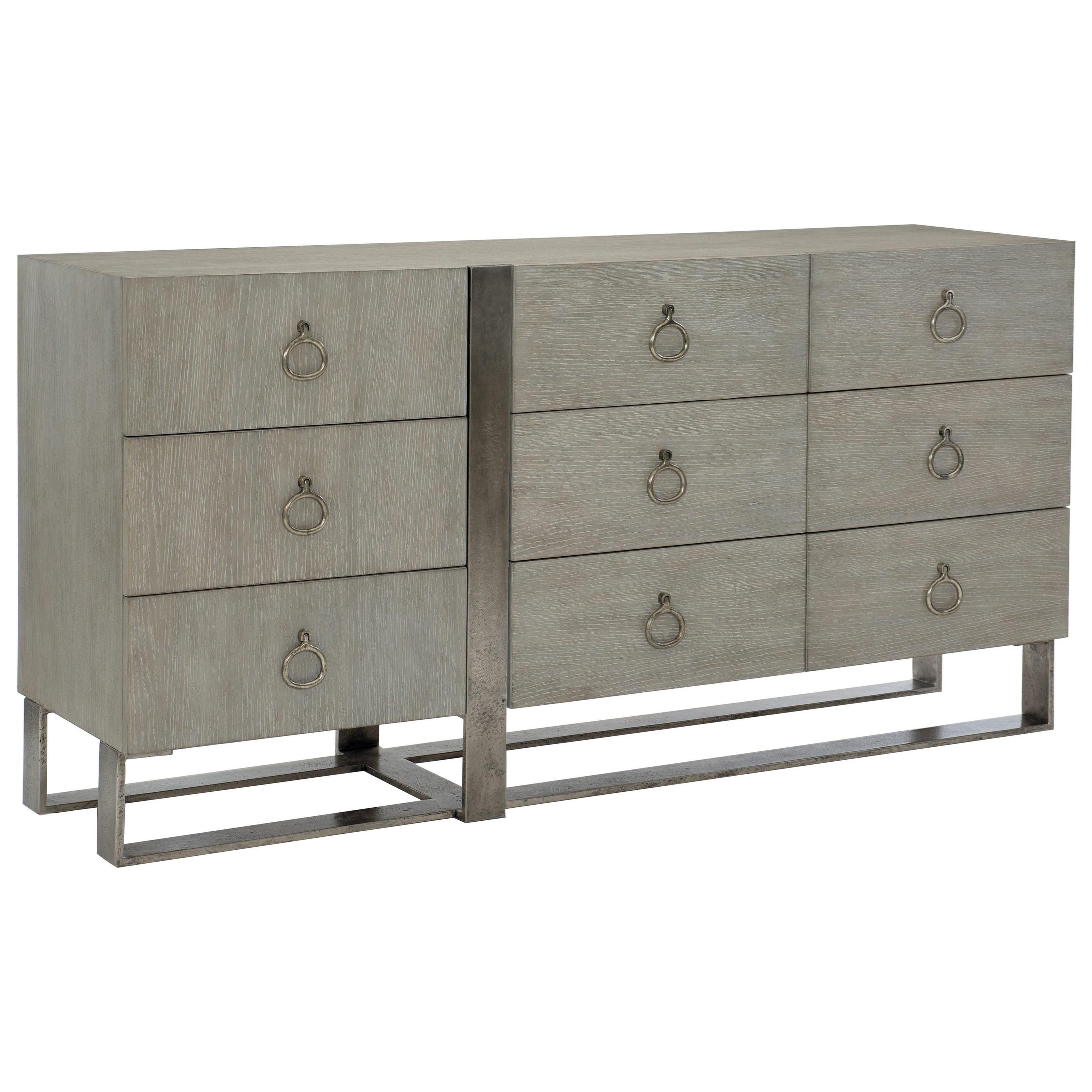 Bernhardt Linea 384052G Transitional Dresser with Metal Base Thornton Furniture Dressers