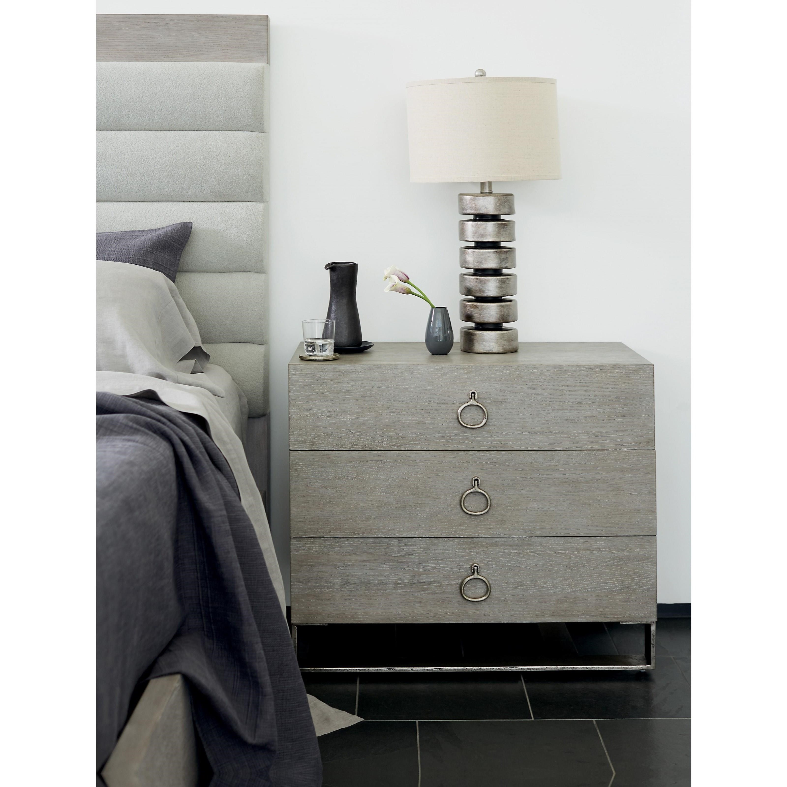 Bernhardt Linea 384232G Transitional Nightstand with Metal Base