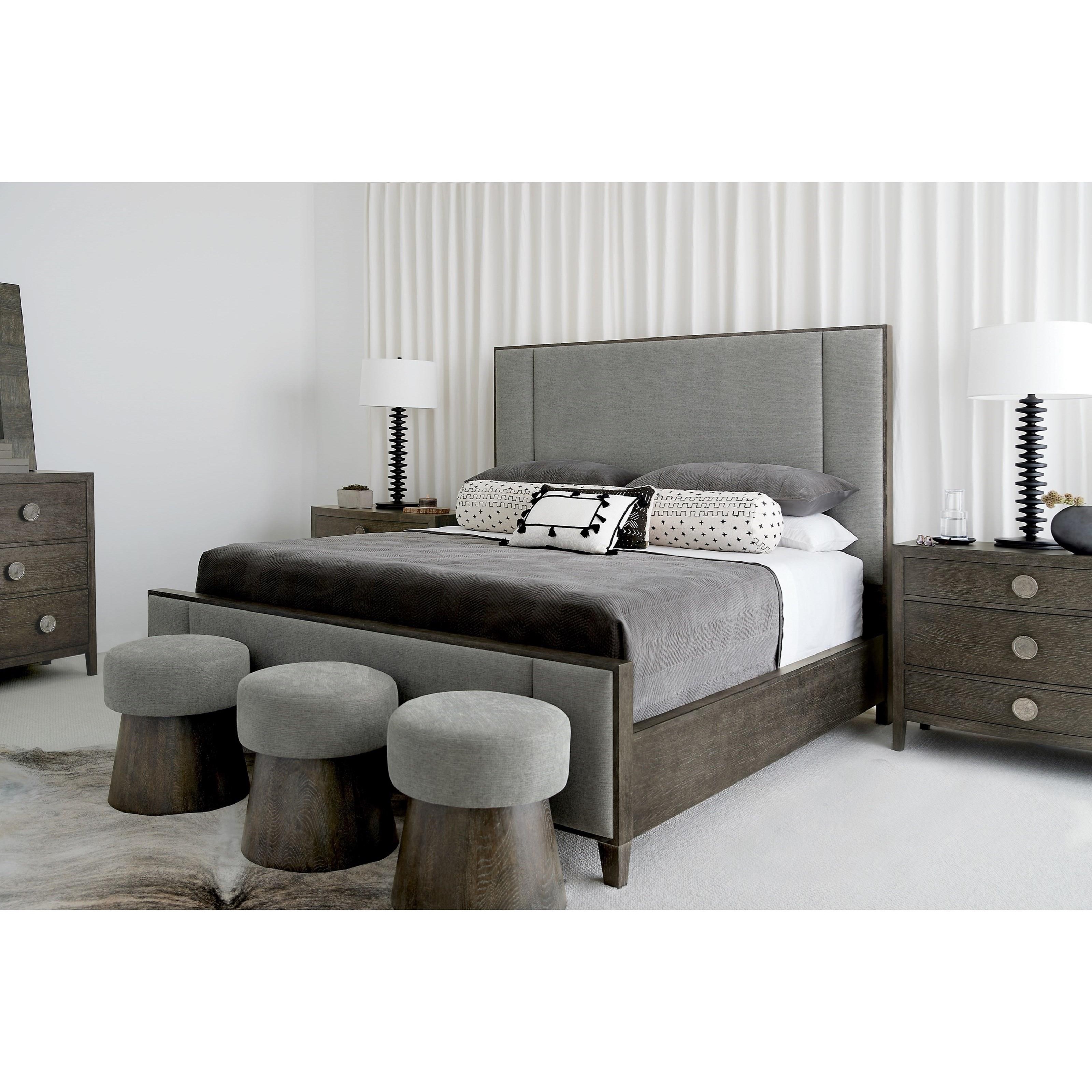 Bernhardt Linea Contemporary King Upholstered Bed with Panel Design