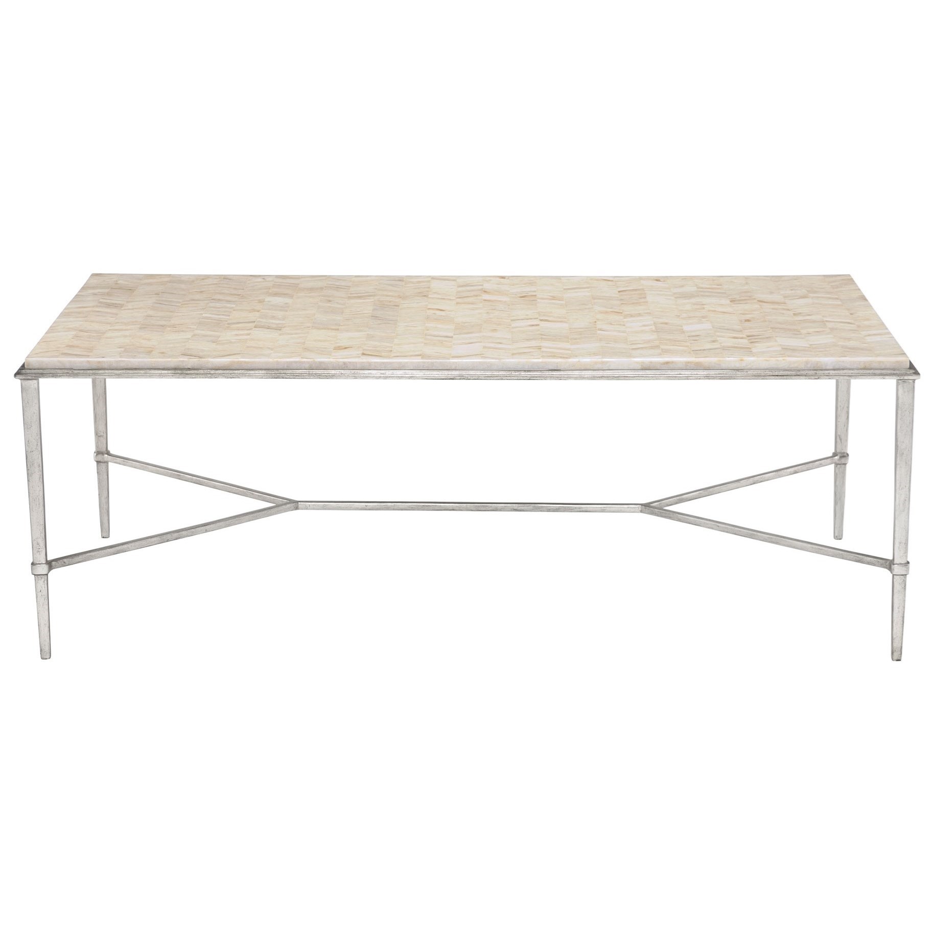 Bernhardt Solange Rectangular Cocktail Table with Herringbone Stone Top