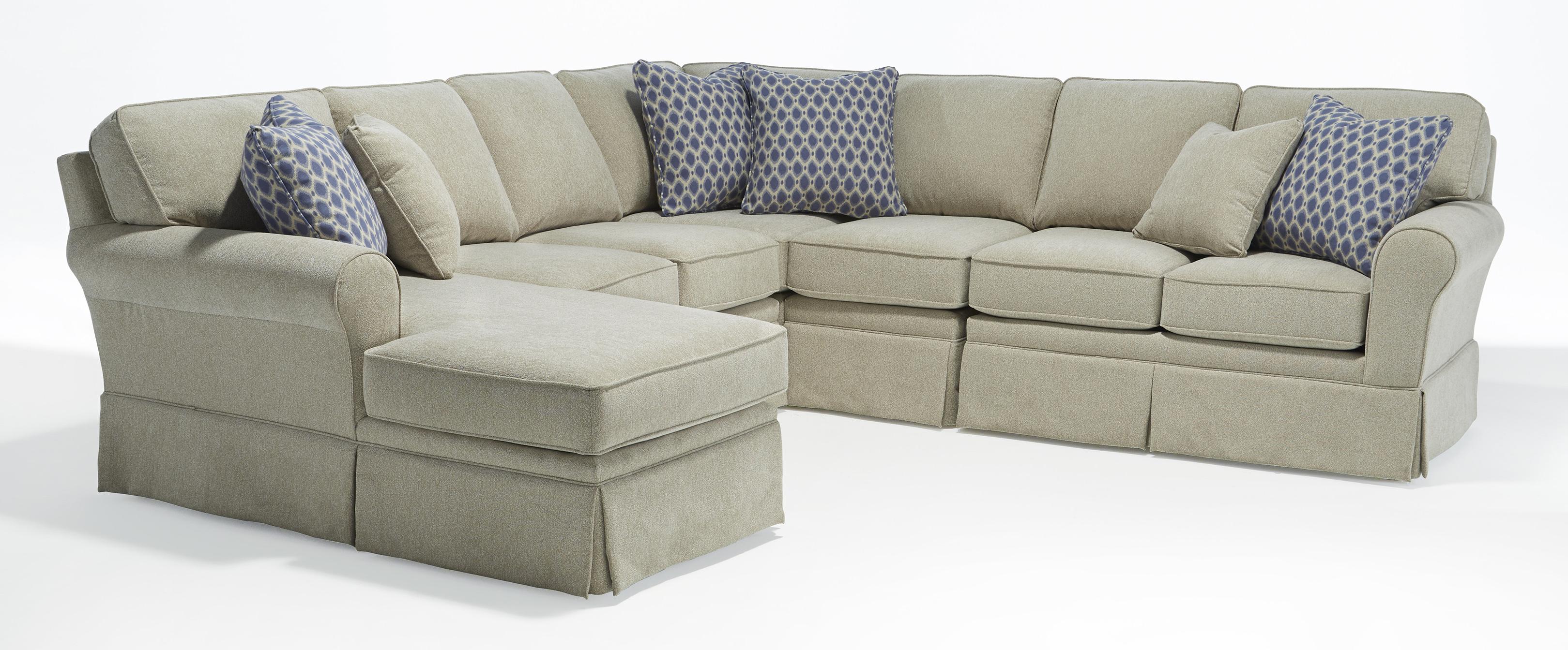 Best Home Furnishings Annabel Five Piece Customizable Sectional Sofa with Sock Rolled Arms and 