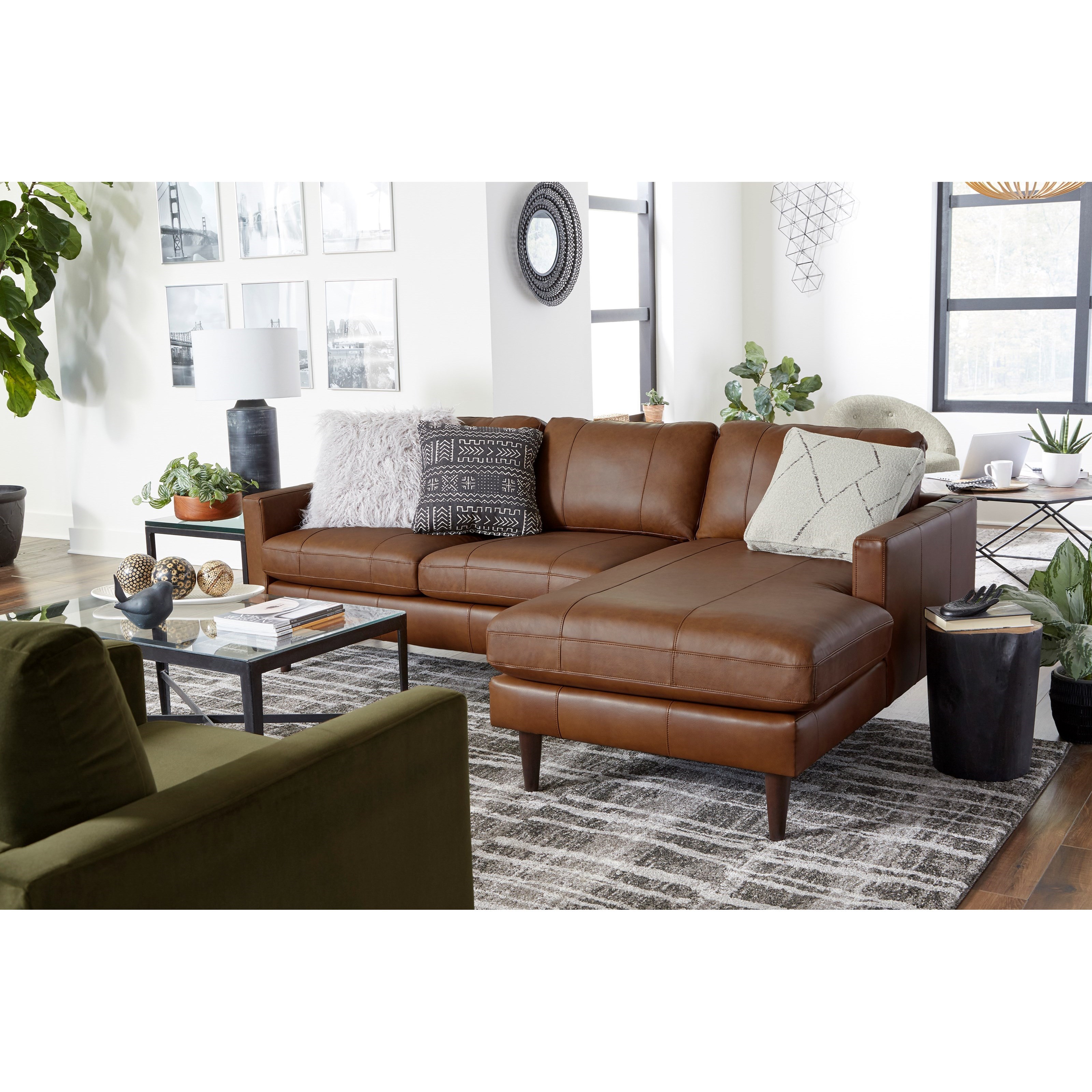 Best Home Furnishings Trafton Contemporary Chaise Sofa with RAF Chaise