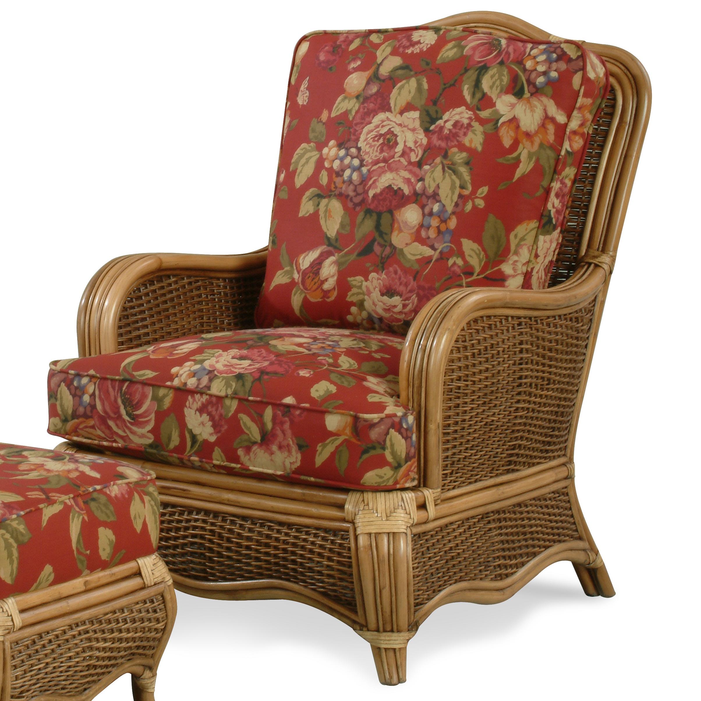 Braxton Culler Shorewood Tropical Rattan Chair with English Arms
