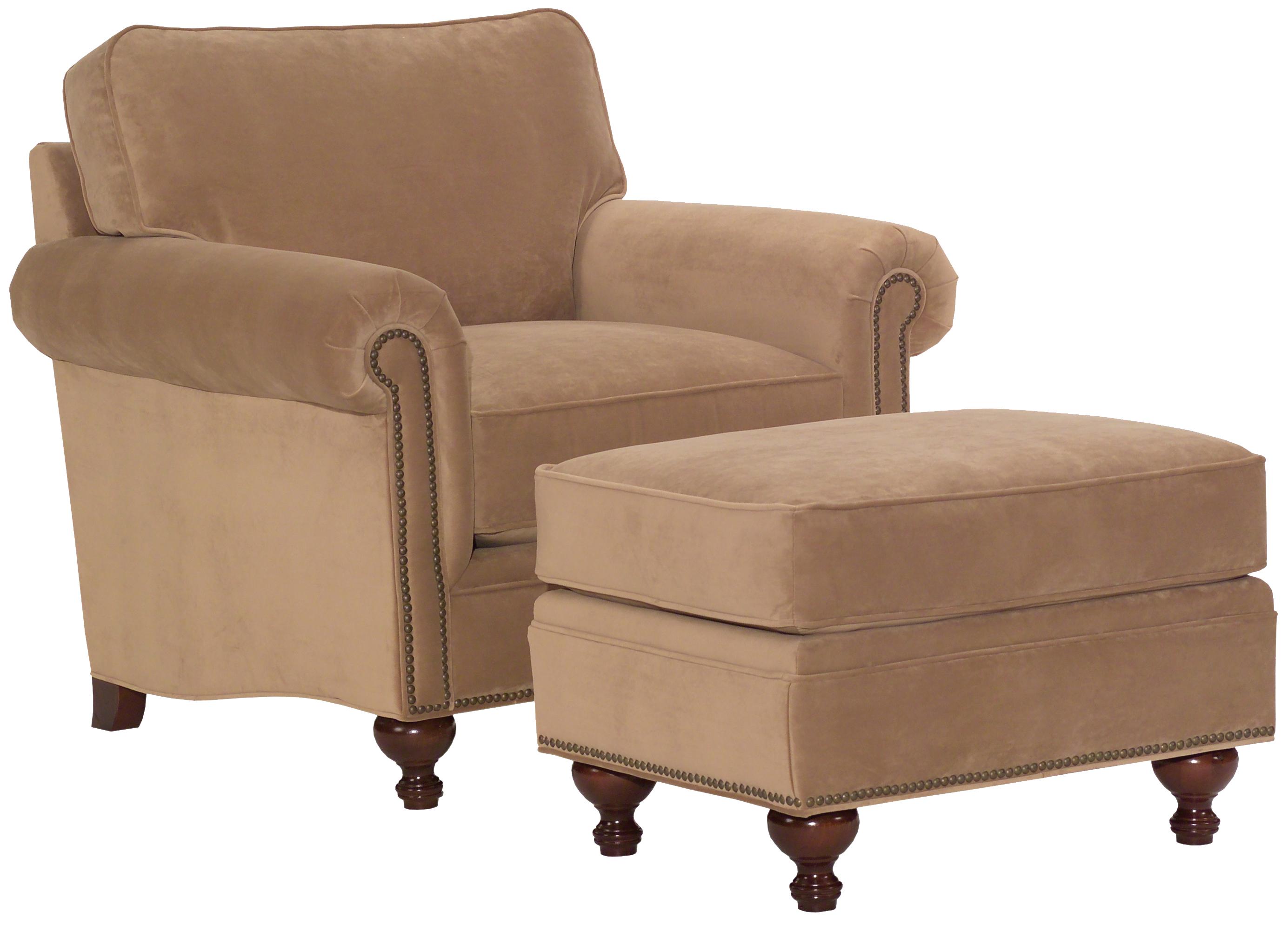 Broyhill Furniture Harrison Traditional Style Chair and Ottoman AHFA