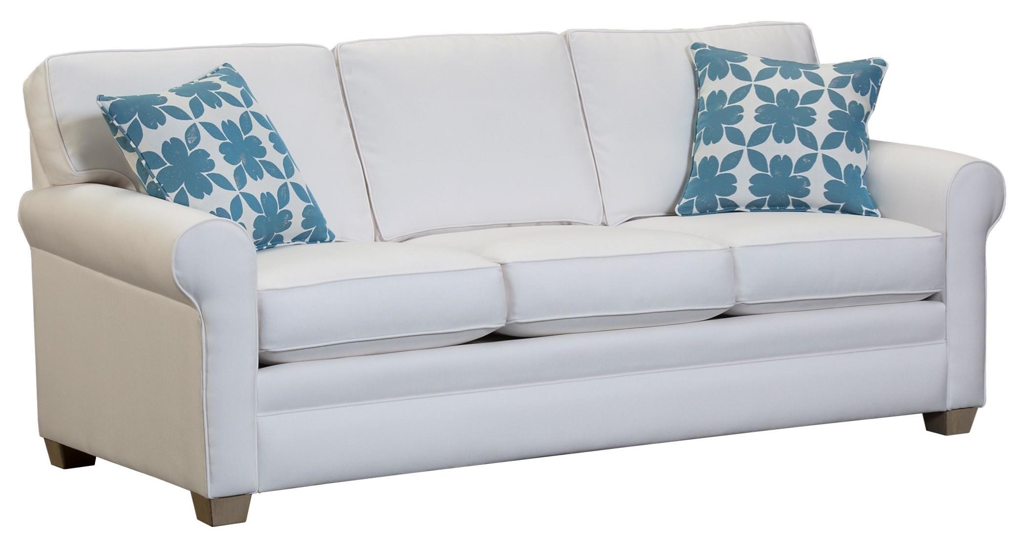 Capris Furniture 402 Q402 Casual Rolled Arm Sleeper Sofa Esprit Decor