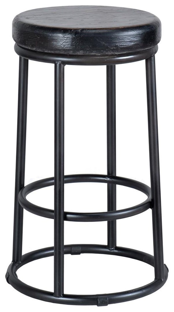 Classic Home Jaden Black Mixed Media Counter Stool Howell Furniture